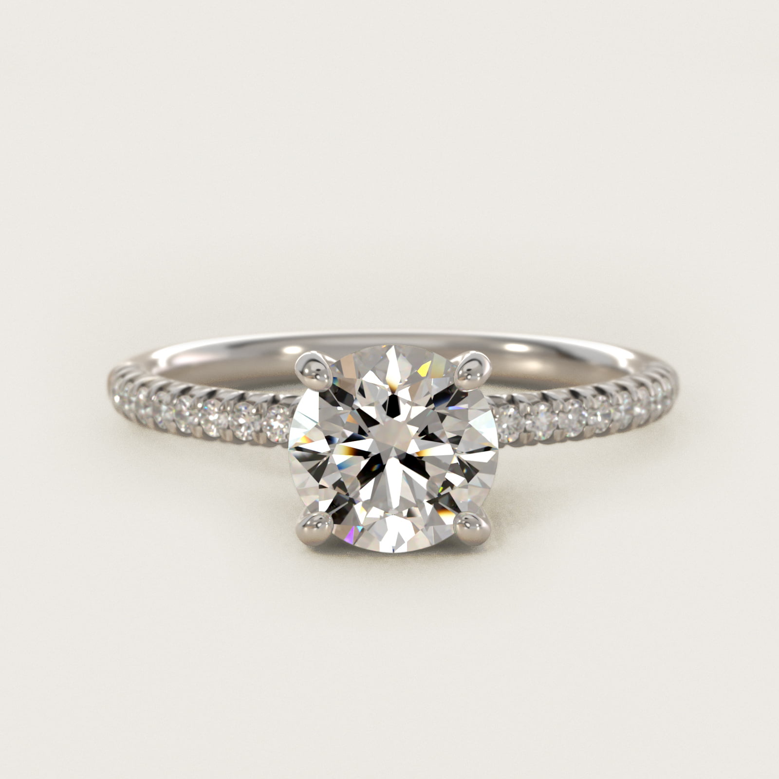 Petite Pavé Diamond Engagement Ring In Platinum By James Allen