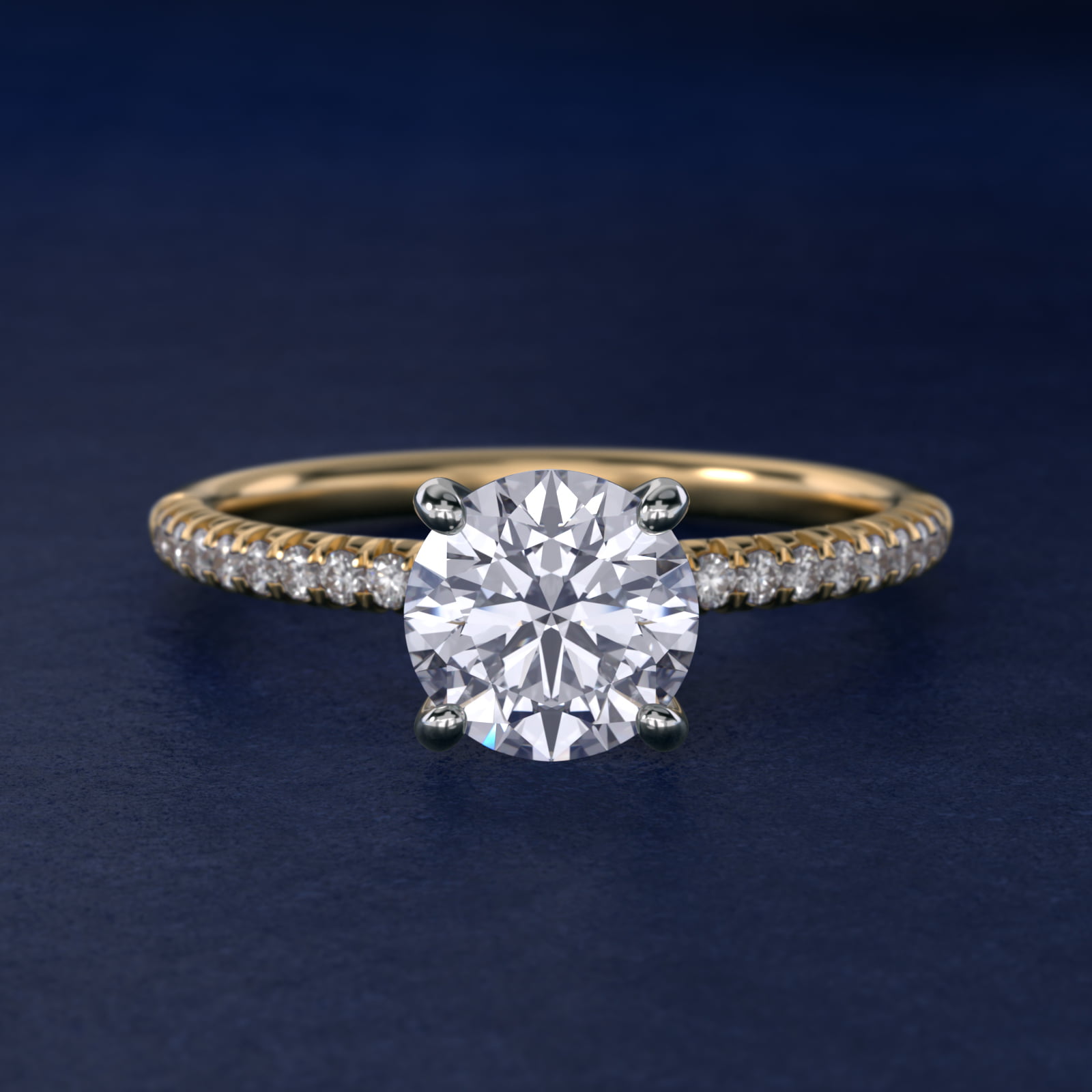 Petite Pavé Lab-Grown Diamond Engagement Ring In 14K Yellow Gold By James Allen