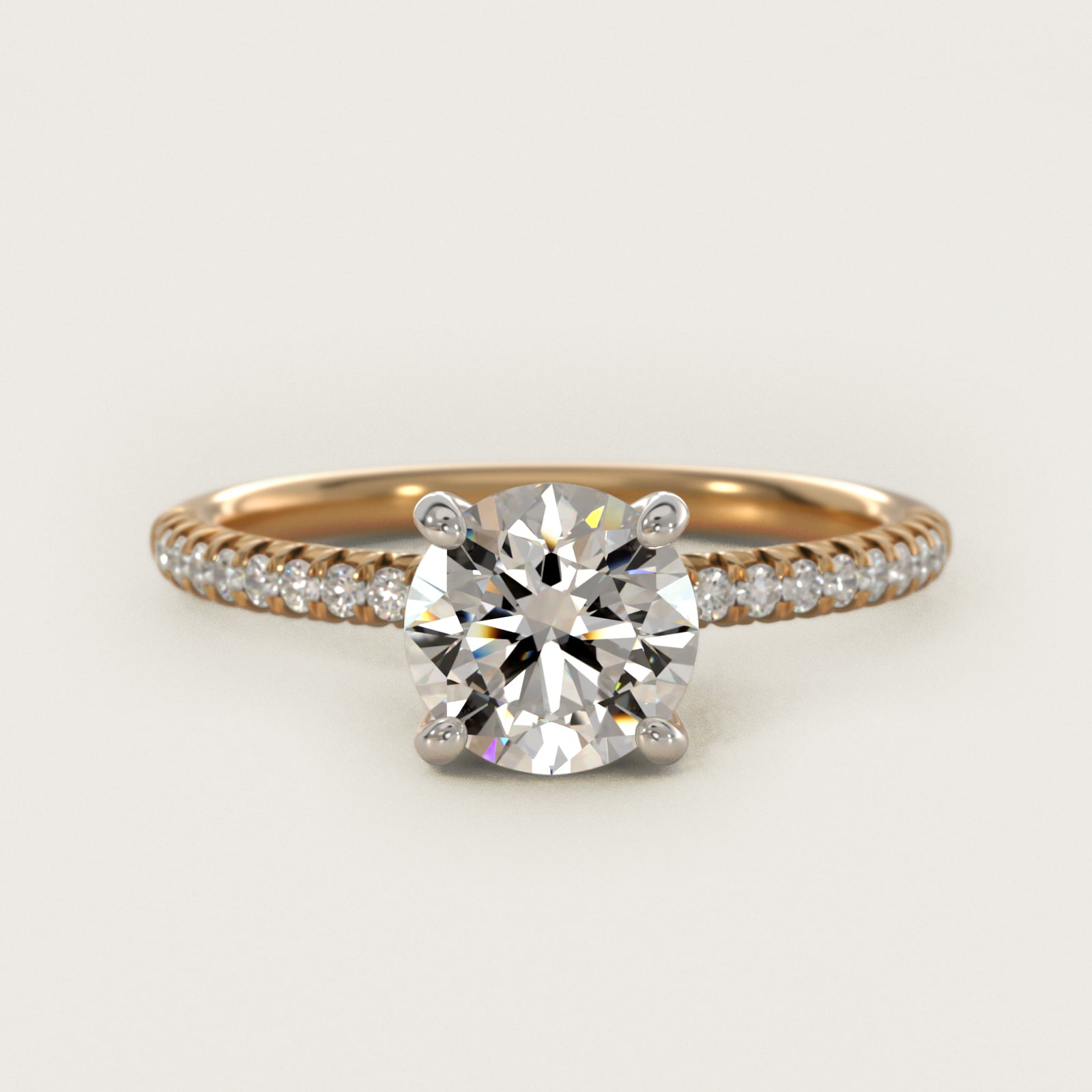 Petite Pavé Lab-Grown Diamond Engagement Ring In 18K Yellow Gold By James Allen