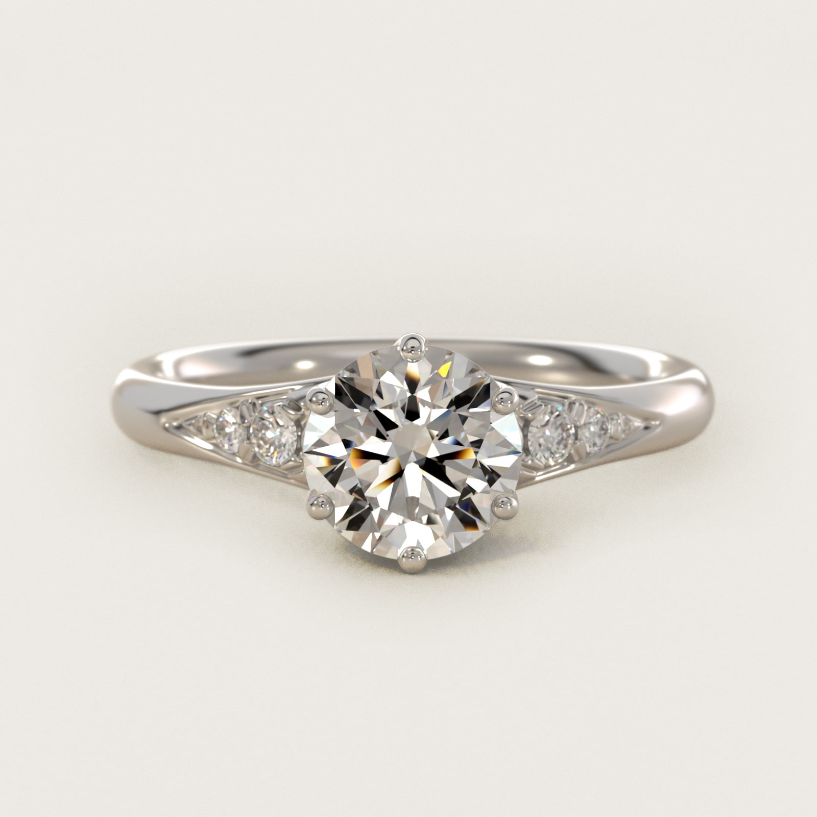 Tapered Pavé Side Stone Diamond Engagement Ring In Platinum By James Allen