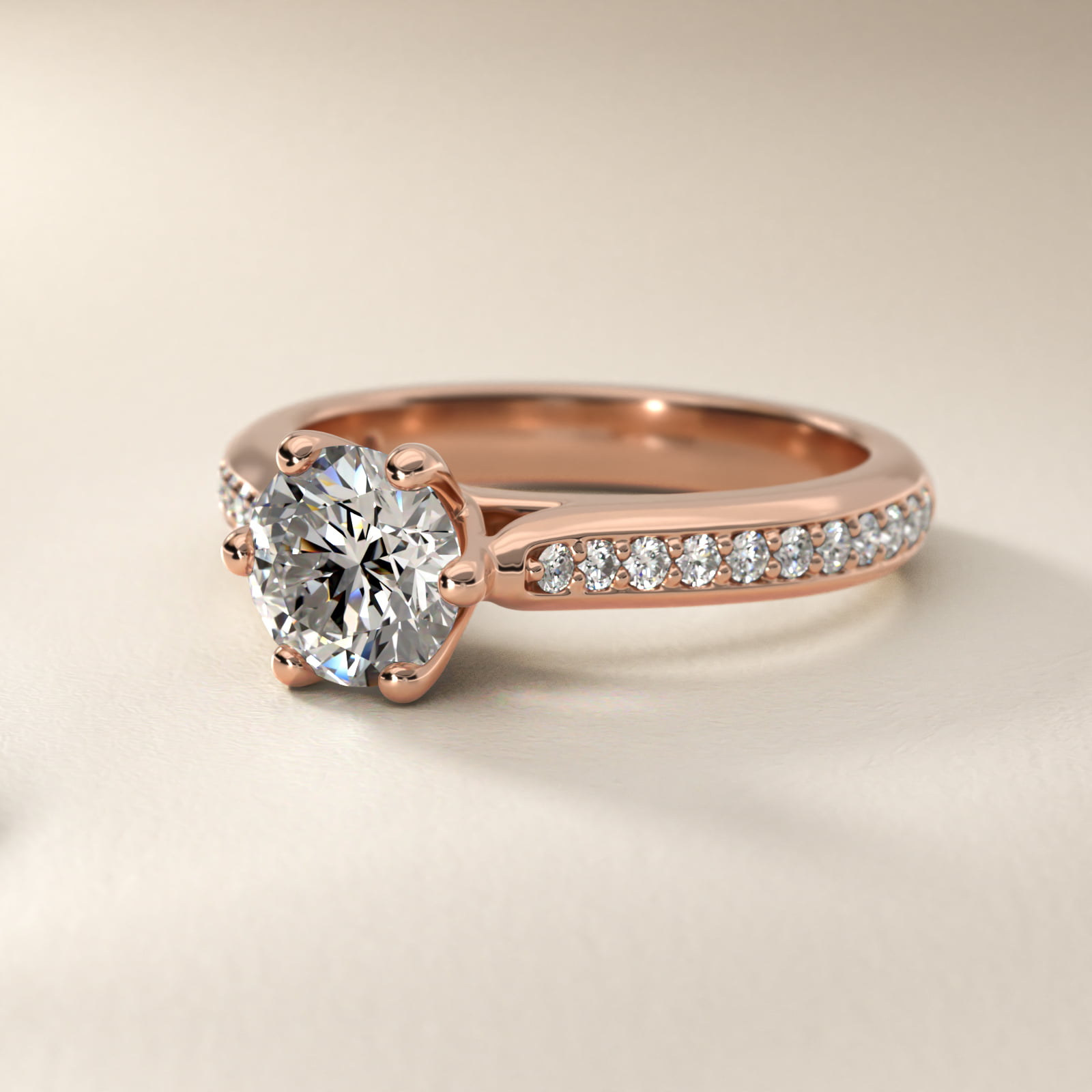 Trellis Pavé Diamond Engagement Ring In 14K Rose Gold By James Allen