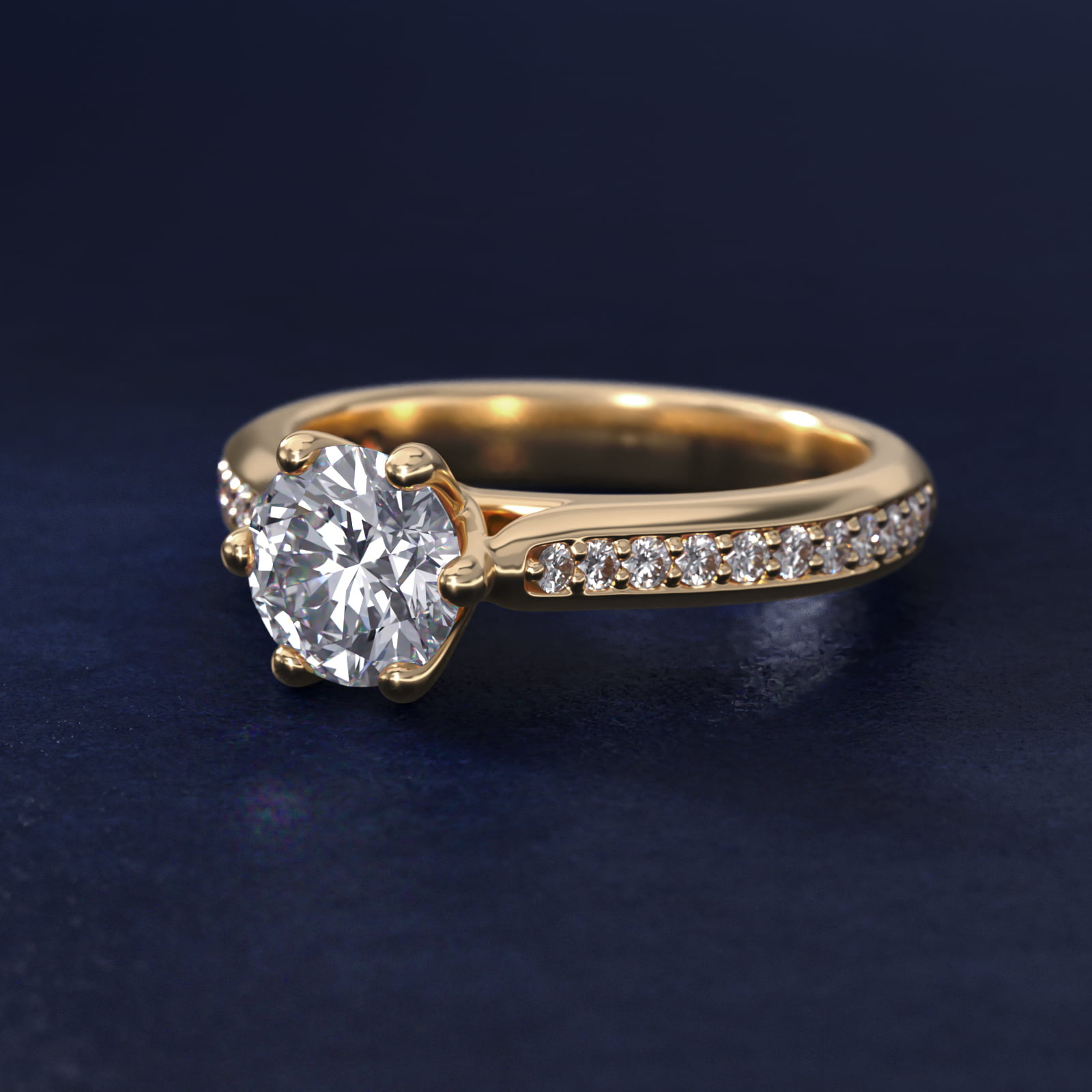 Trellis Pavé Diamond Engagement Ring In 14K Yellow Gold By James Allen
