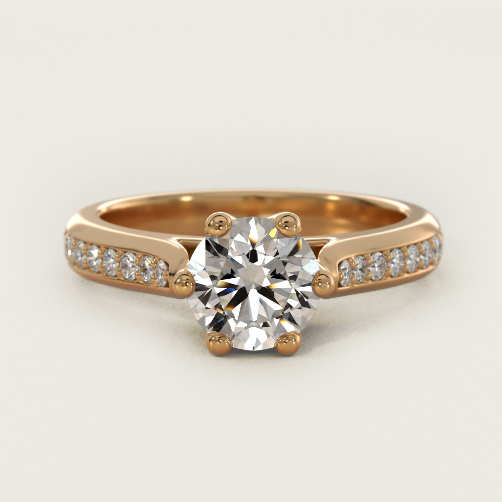 Trellis Pavé Diamond Engagement Ring In 18K Yellow Gold By James Allen