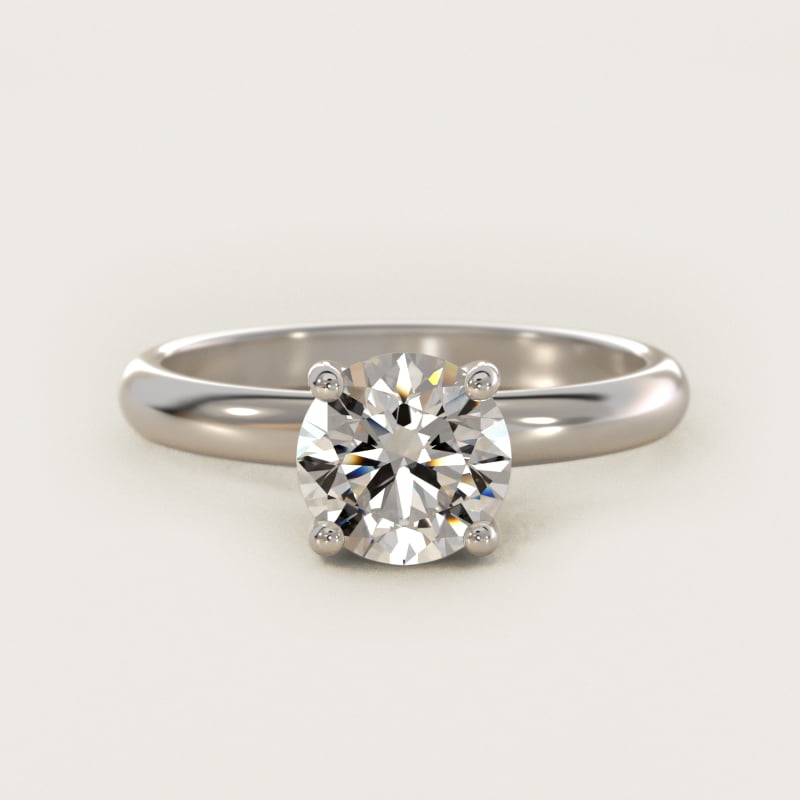 Contour Solitaire Engagement Ring In 18K White Gold By James Allen