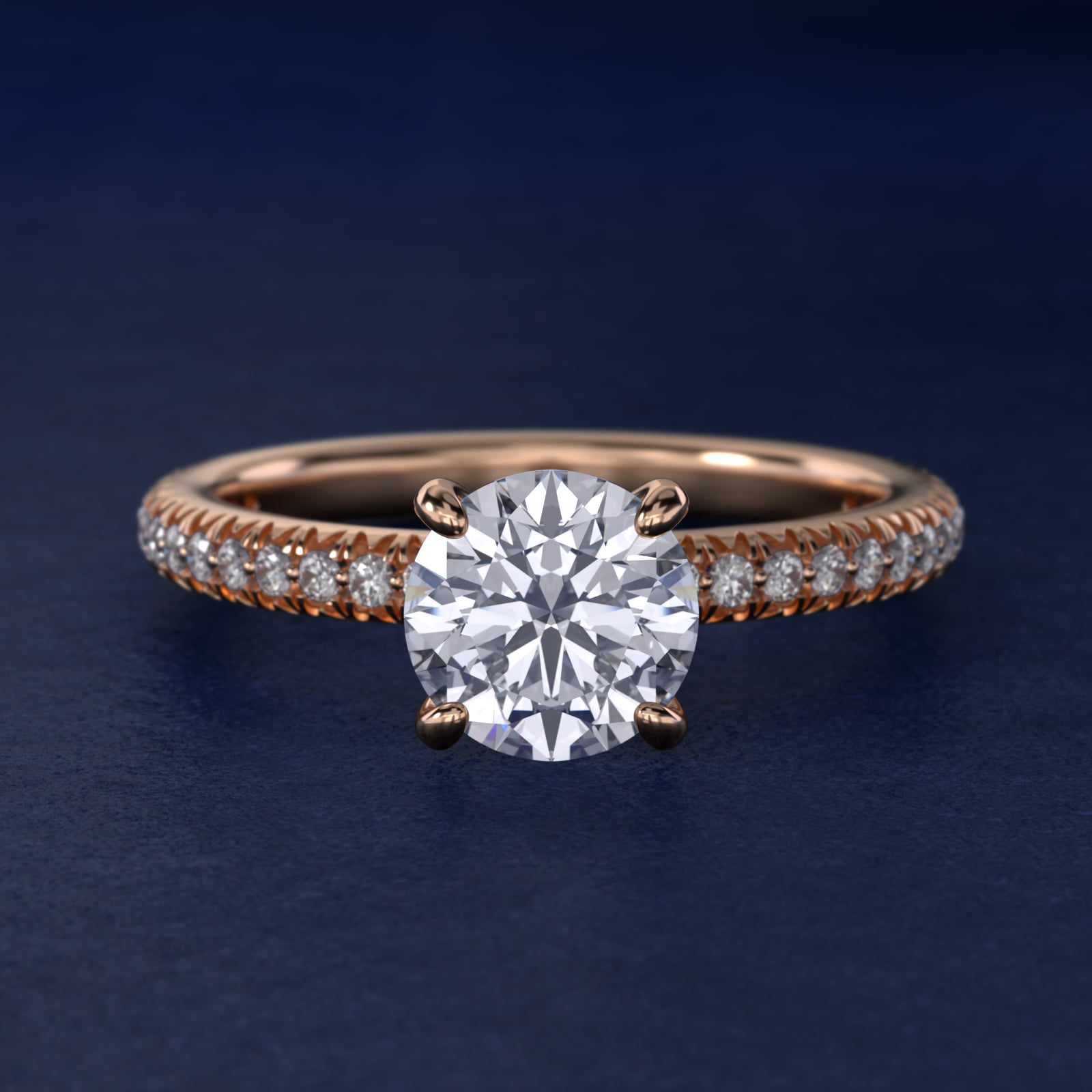 Pavé Contour Diamond Engagement Ring In 14K Rose Gold By James Allen