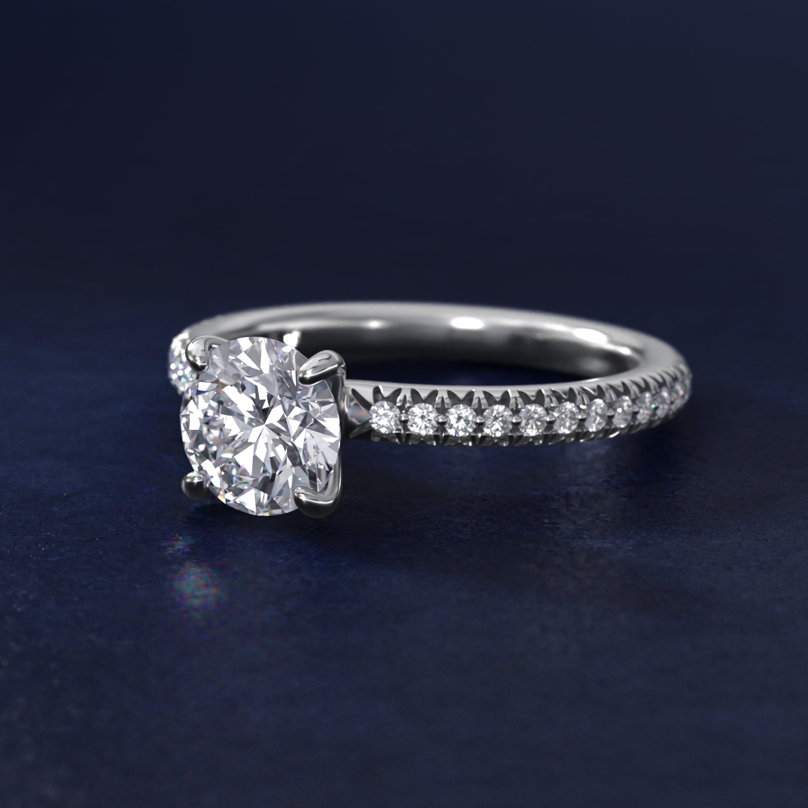 Pavé Contour Diamond Engagement Ring In Platinum By James Allen