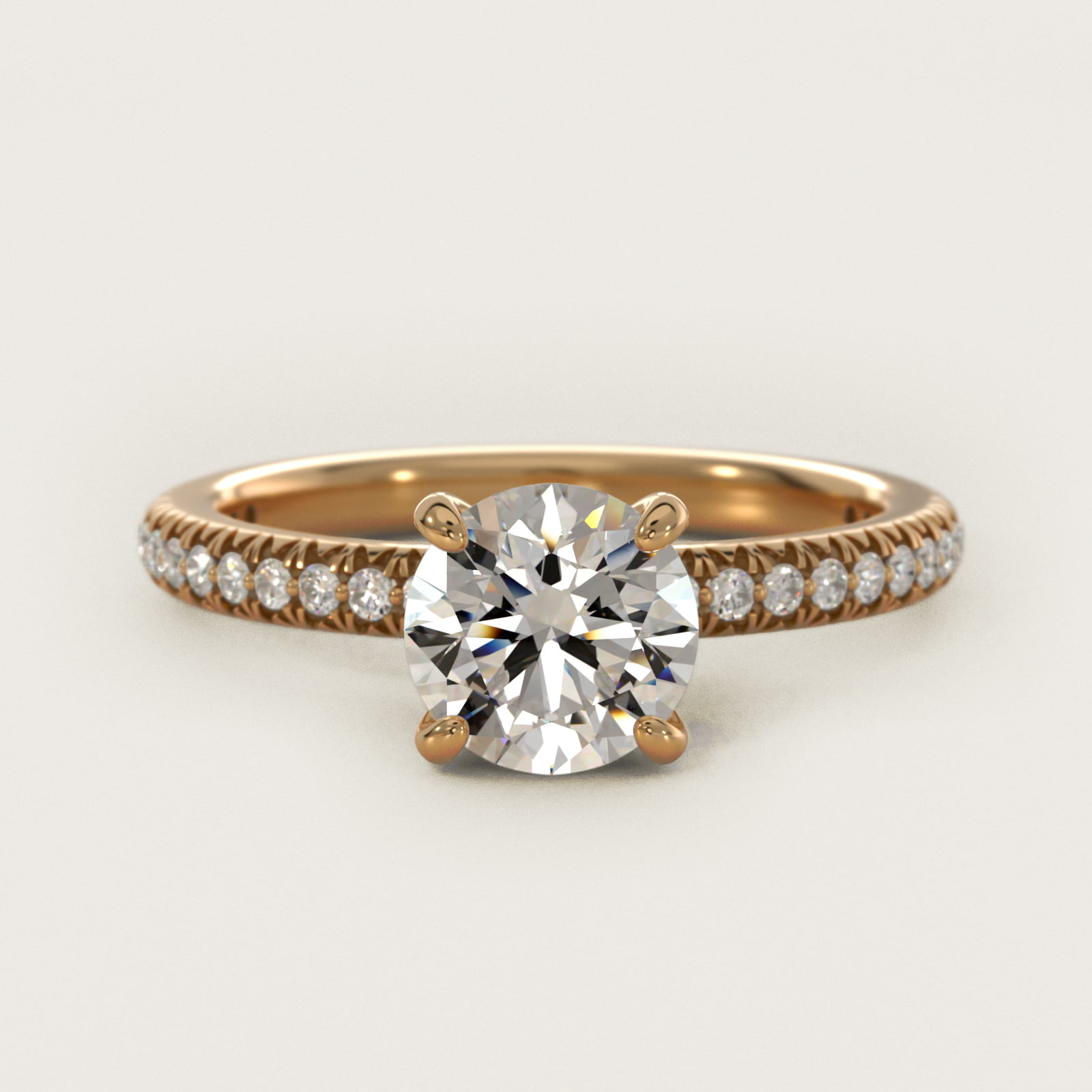Pavé Contour Diamond Engagement Ring In 14K Yellow Gold By James Allen