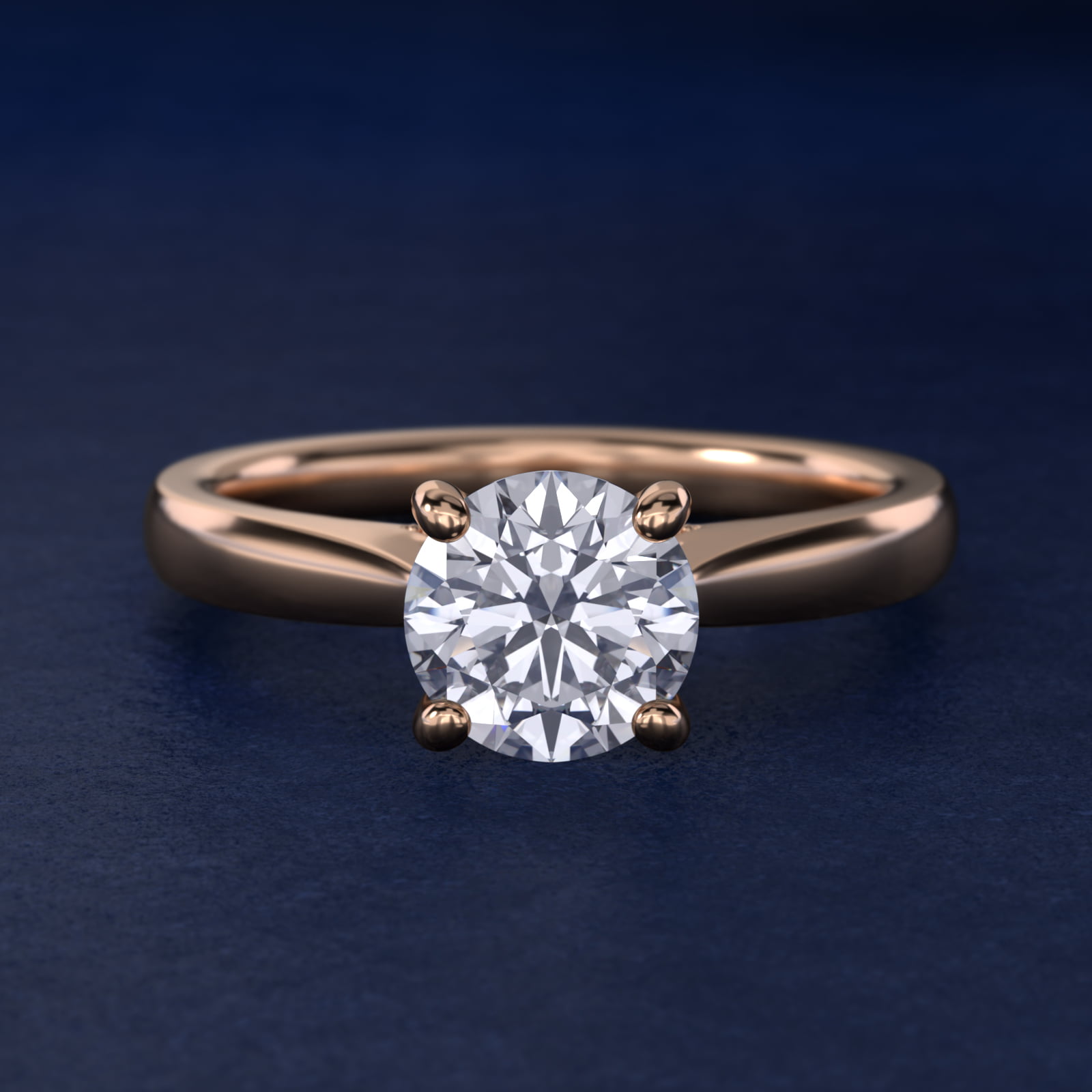 Tapered Solitaire Engagement Ring With Pavé Accent In 14K Rose Gold By James Allen