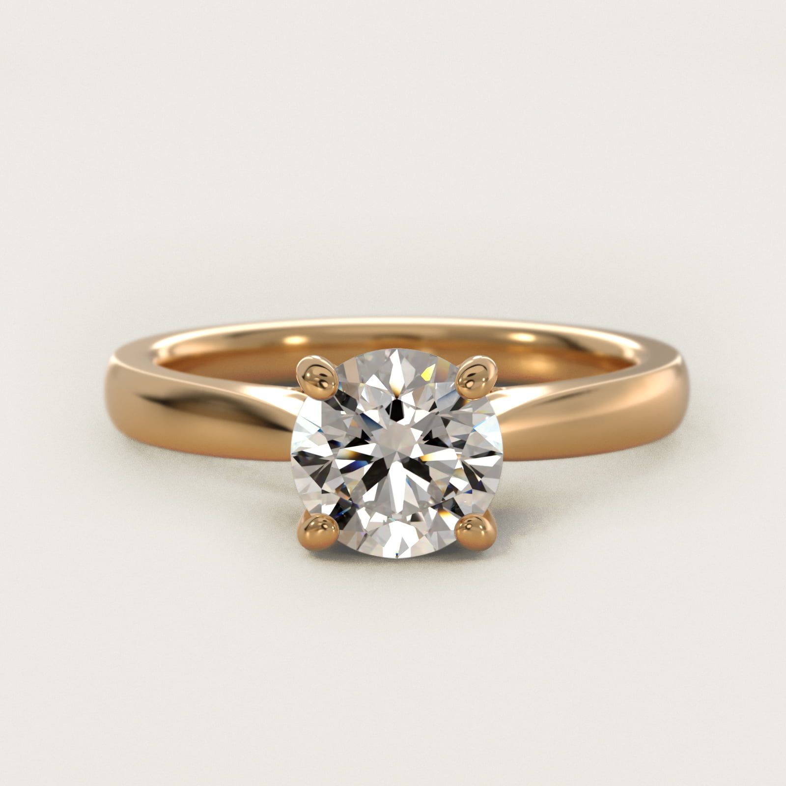 Tapered Solitaire Engagement Ring With Pavé Accent In 14K Yellow Gold By James Allen