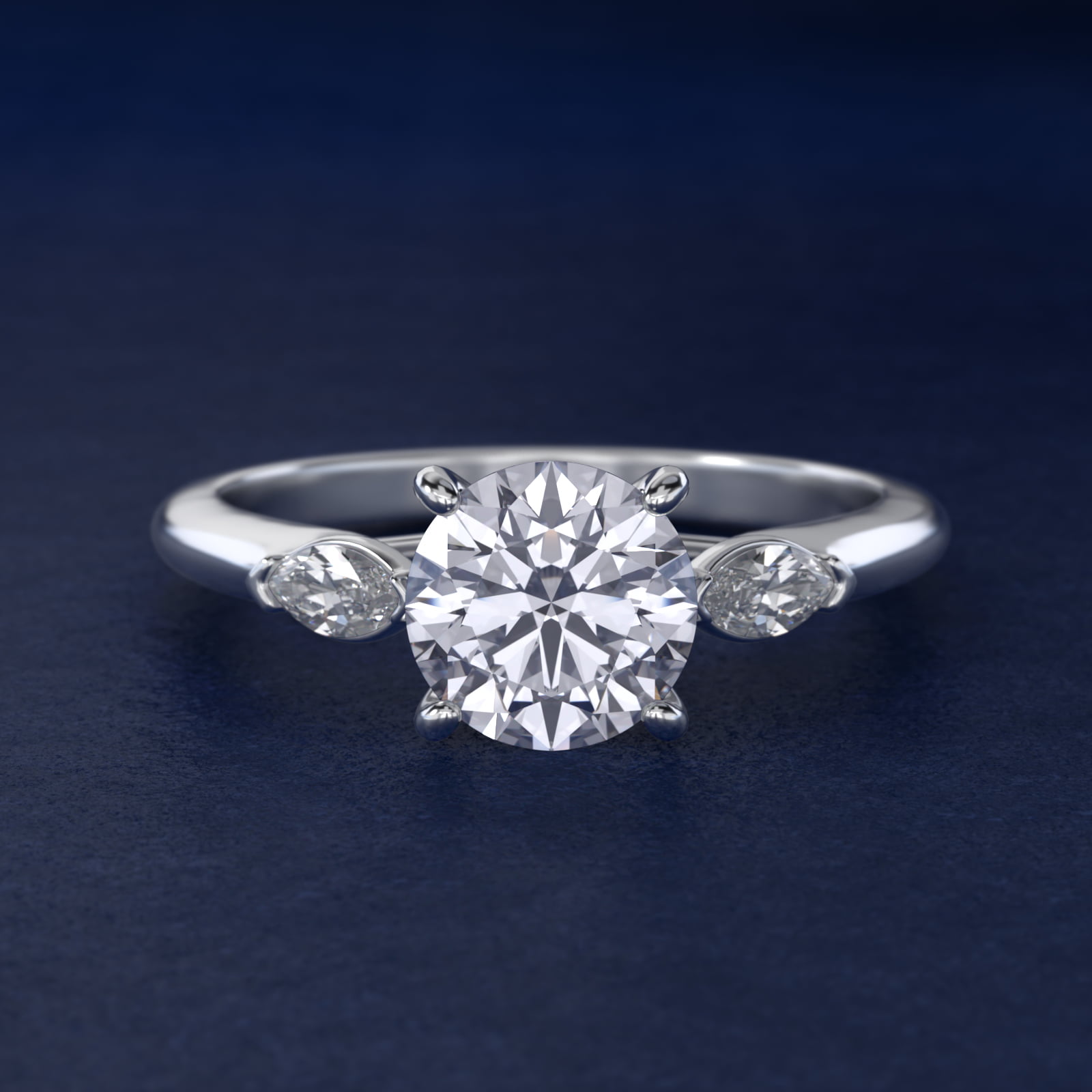 Marquise Cut Lab-Grown Diamond Three Stone Engagement Ring In Platinum By James Allen