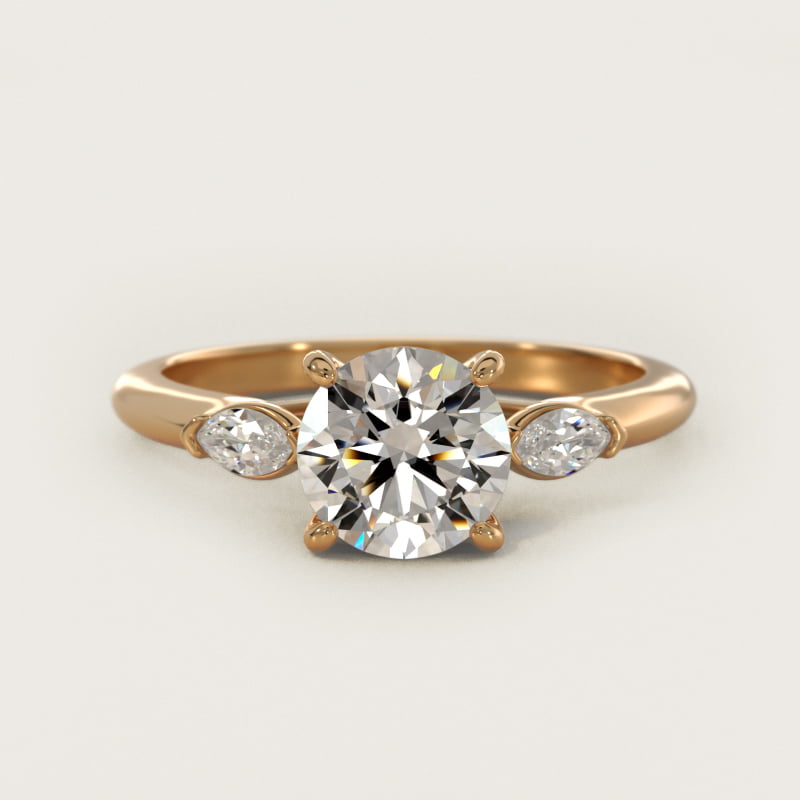 Marquise Cut Diamond Three Stone Engagement Ring In 14K Yellow Gold By James Allen