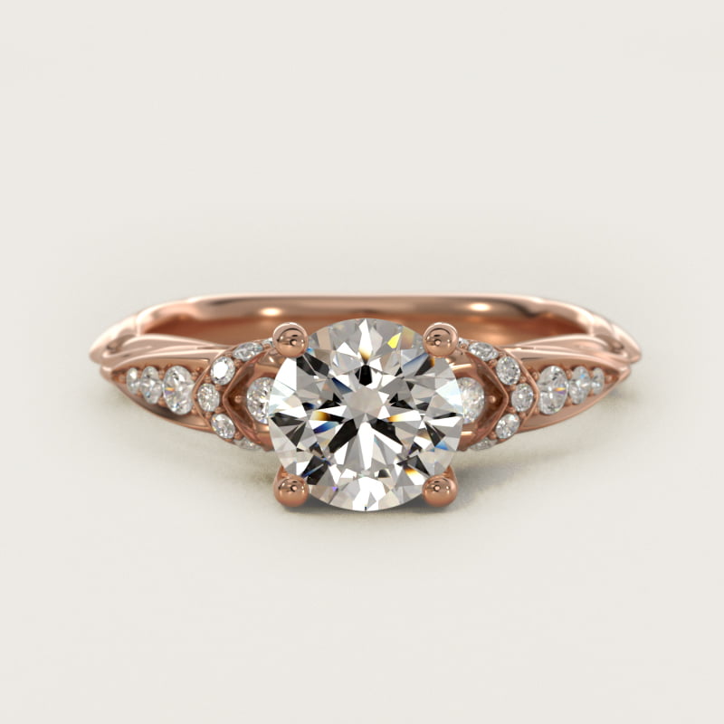 Graduated Pavé Diamond Engagement Ring In 14K Rose Gold By James Allen