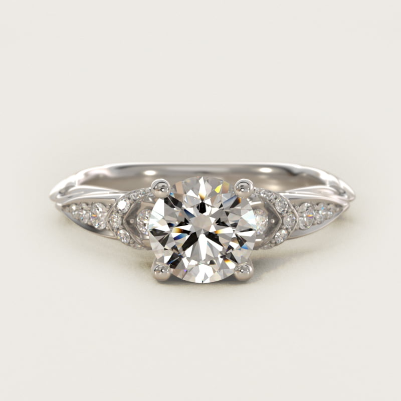 Graduated Pavé Diamond Engagement Ring In Platinum By James Allen
