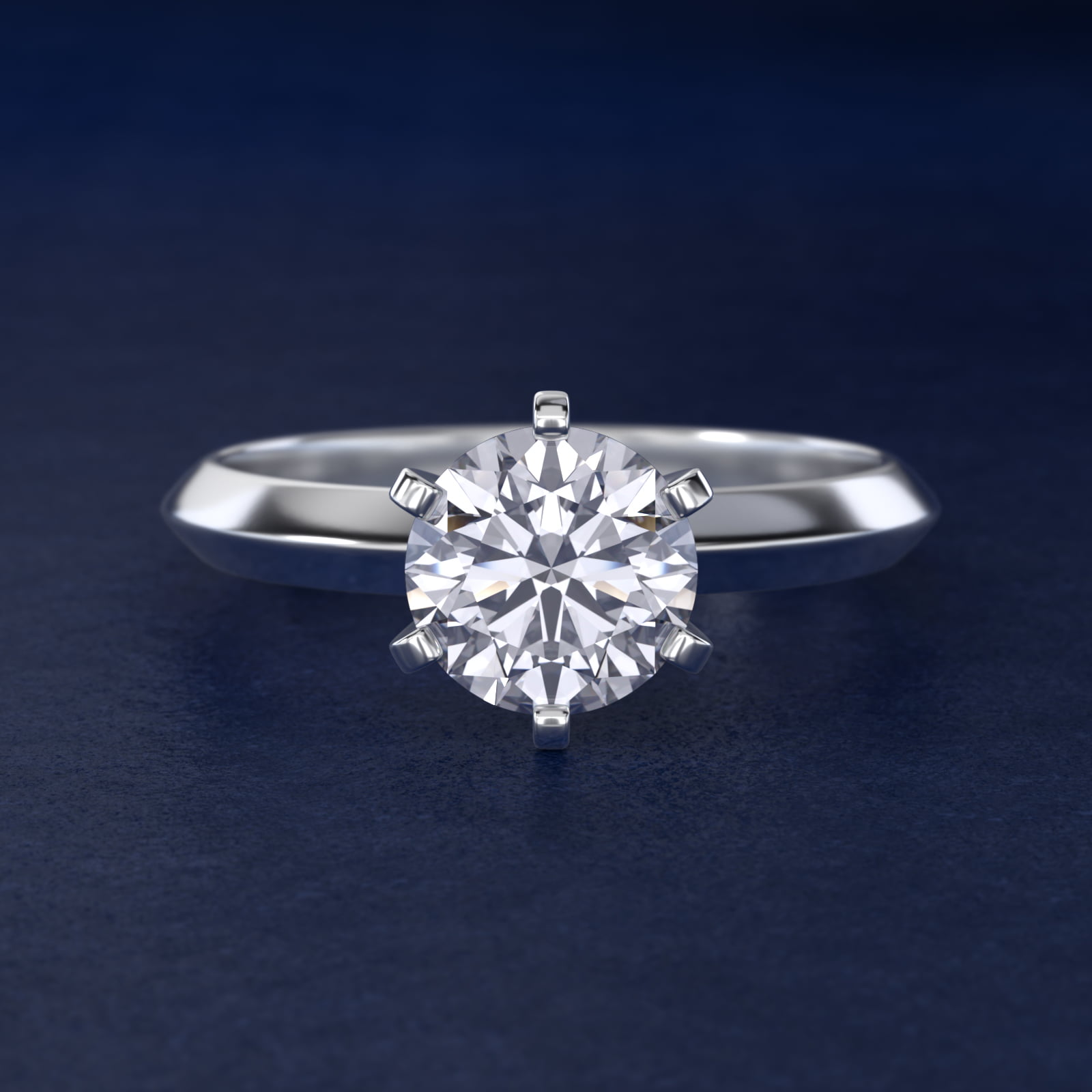 Knife Edge Six Prong Solitaire Engagement Ring In 14K White Gold By James Allen