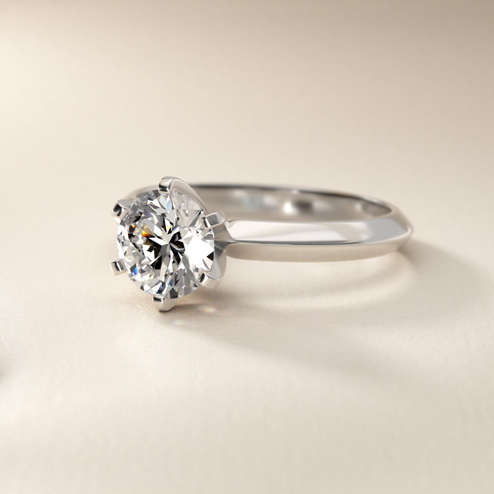 Knife Edge Six Prong Solitaire Engagement Ring In Platinum By James Allen