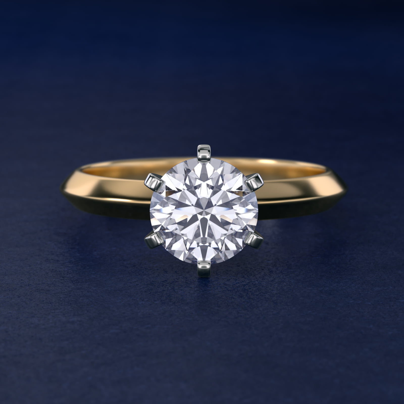 Knife Edge Six Prong Solitaire Engagement Ring In 14K Yellow Gold By James Allen
