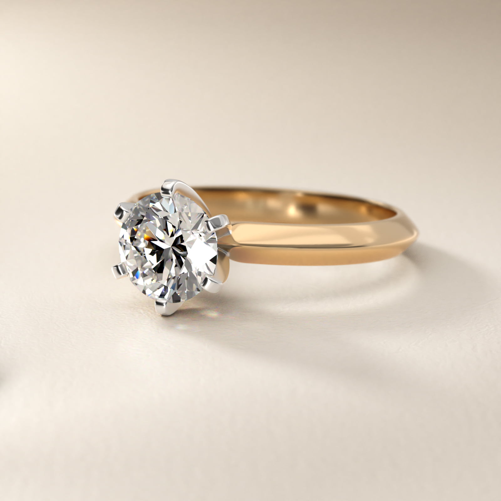 Knife Edge Six Prong Solitaire Engagement Ring In 18K Yellow Gold By James Allen