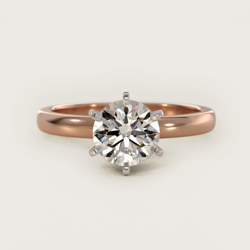 Comfort Fit Six Prong Solitaire Engagement Ring In 14K Rose Gold By James Allen
