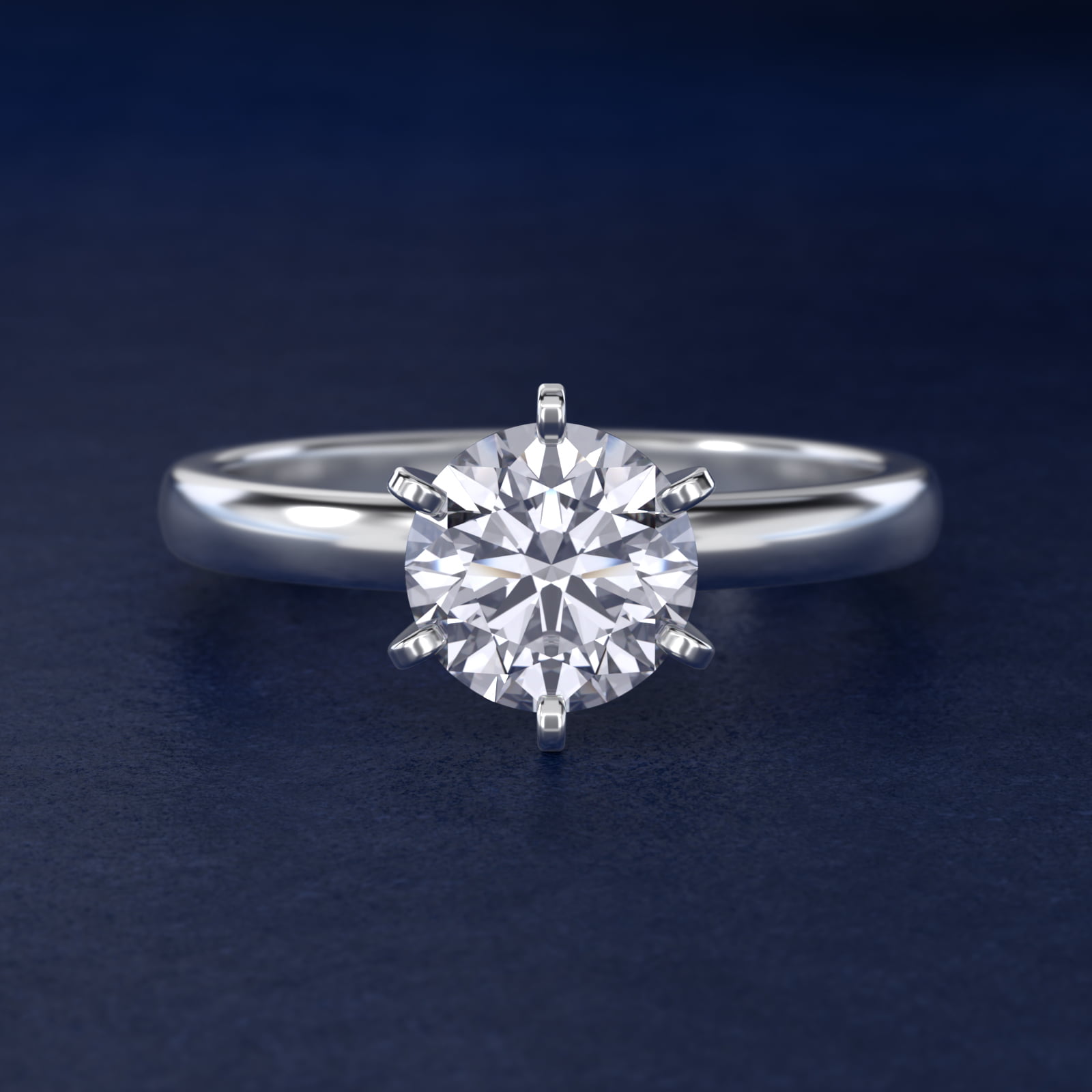 Comfort Fit Six Prong Solitaire Engagement Ring In 18K White Gold By James Allen