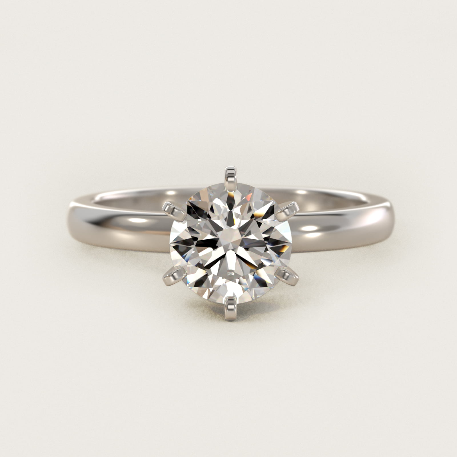 Comfort Fit Six Prong Solitaire Engagement Ring In 14K White Gold By James Allen
