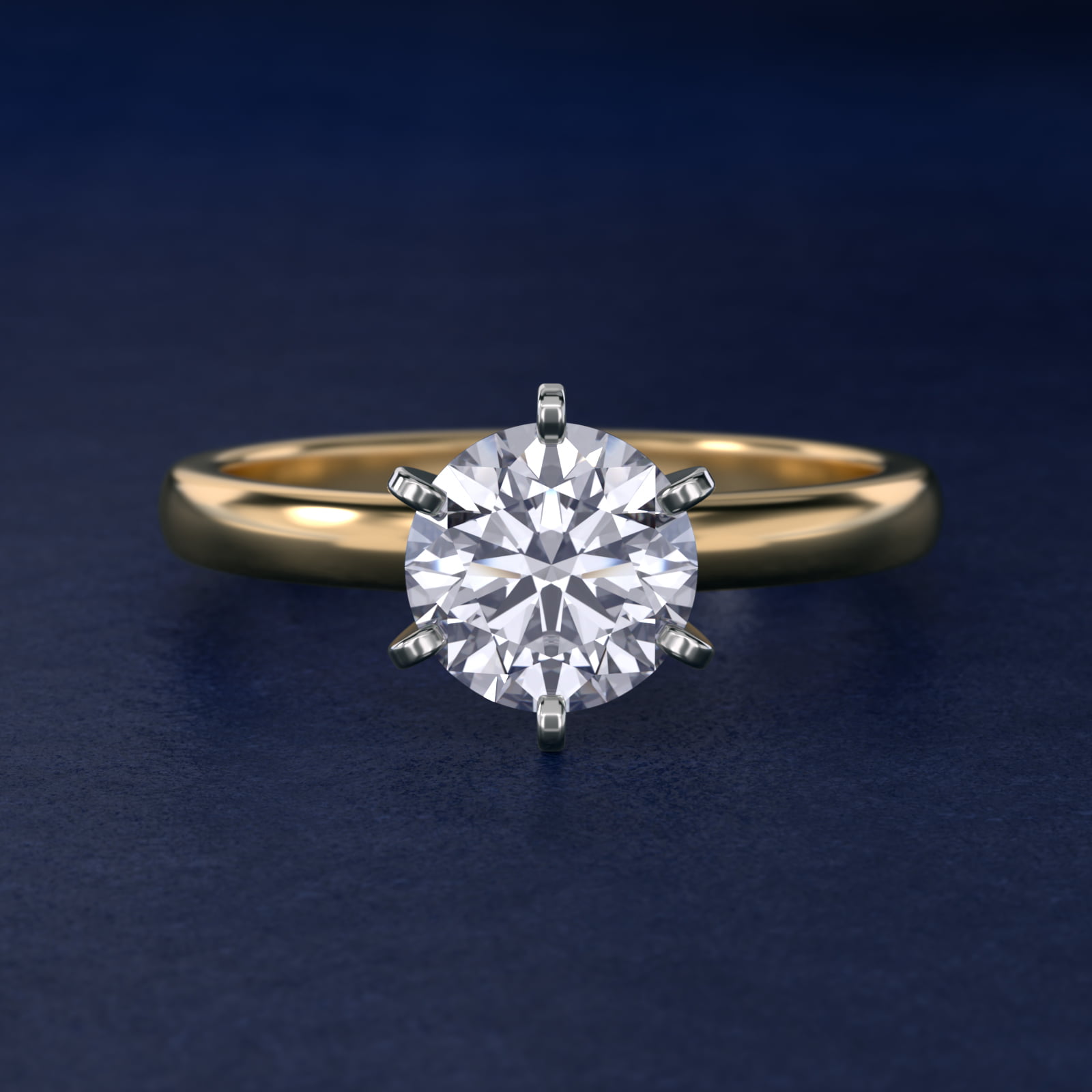 Comfort Fit Six Prong Solitaire Engagement Ring In 18K Yellow Gold By James Allen