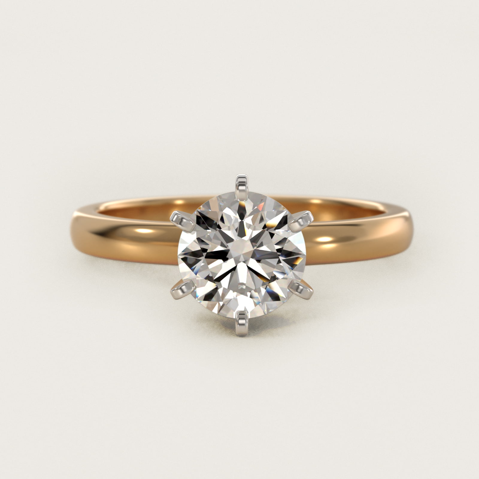 Comfort Fit Six Prong Solitaire Engagement Ring In 14K Yellow Gold By James Allen