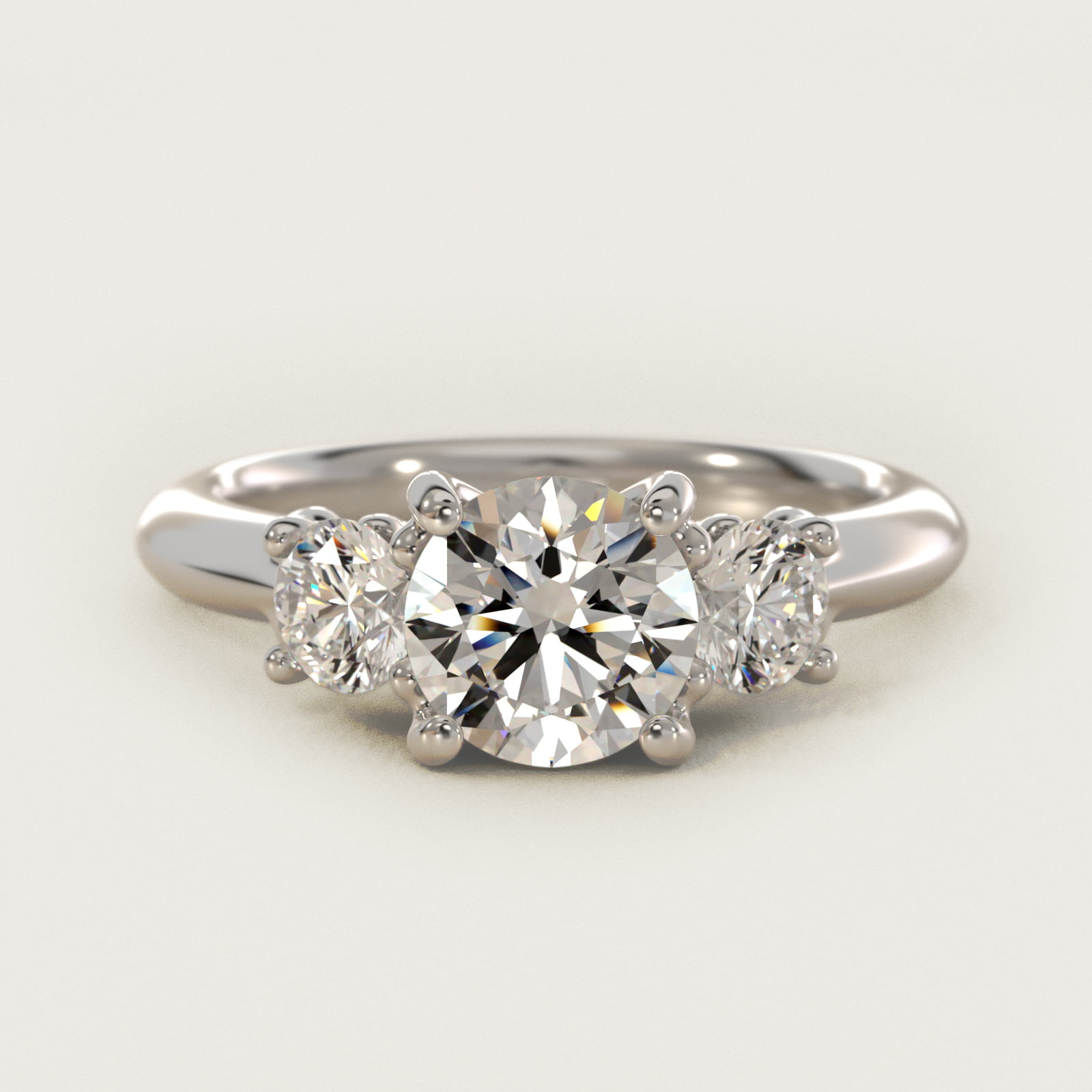 Diamond Three Stone Engagement Ring With Scroll Undergallery In Platinum By James Allen