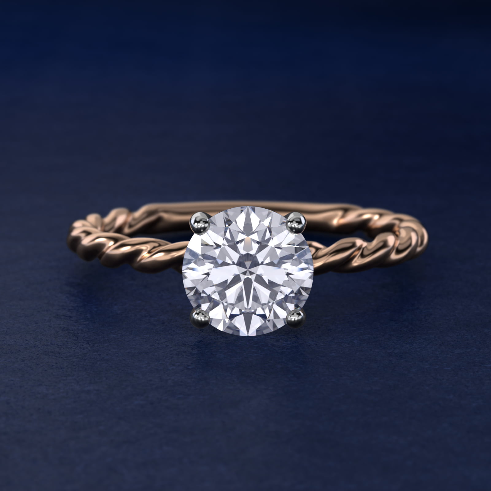 Cable Solitaire Engagement Ring In 14K Rose Gold By James Allen