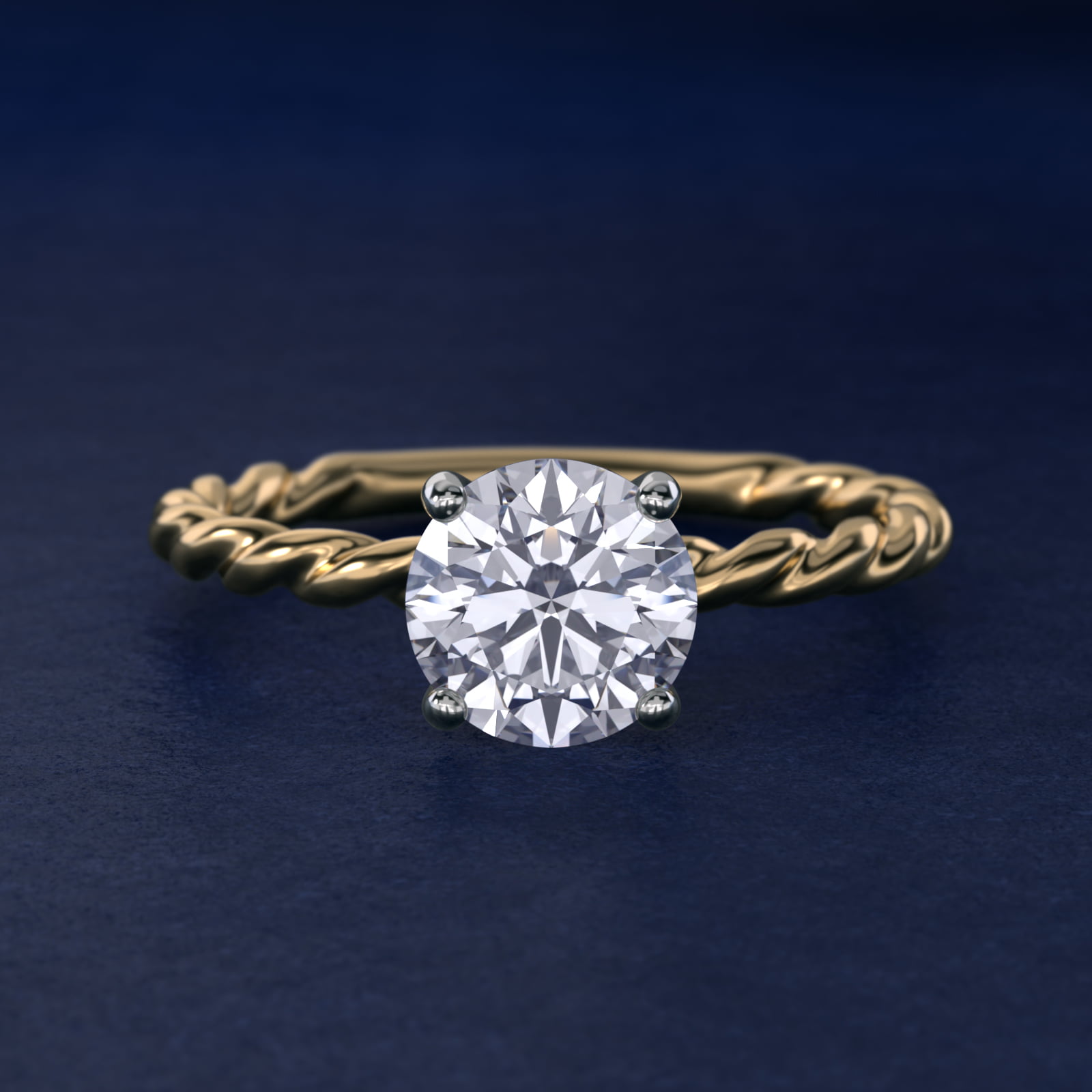 Cable Solitaire Engagement Ring In 14K Yellow Gold By James Allen