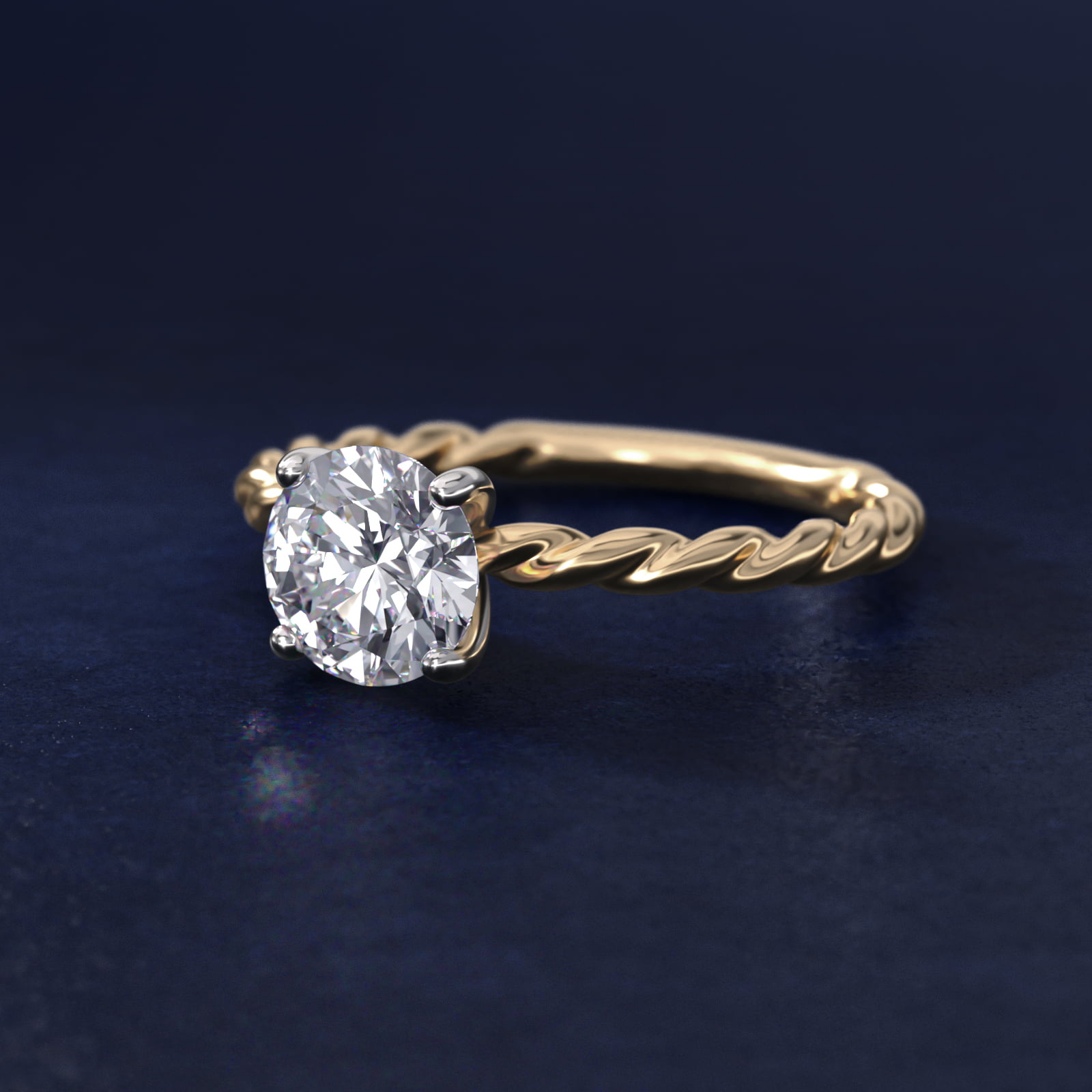 Cable Solitaire Engagement Ring In 18K Yellow Gold By James Allen