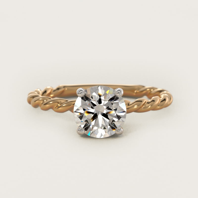 Cable Solitaire Engagement Ring In 14K Yellow Gold By James Allen