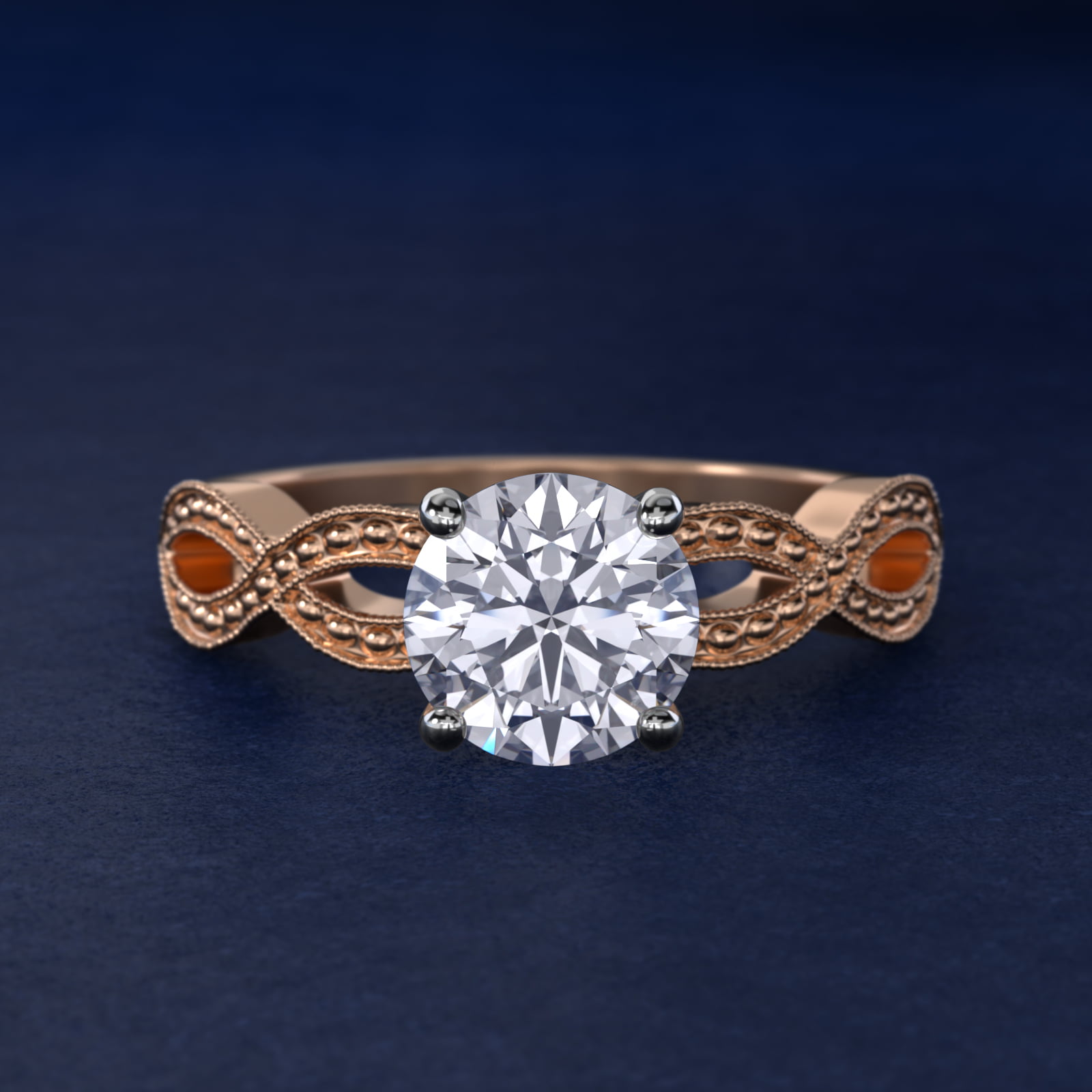 Infinity Vintage-Style Engagement Ring In 14K Rose Gold By James Allen