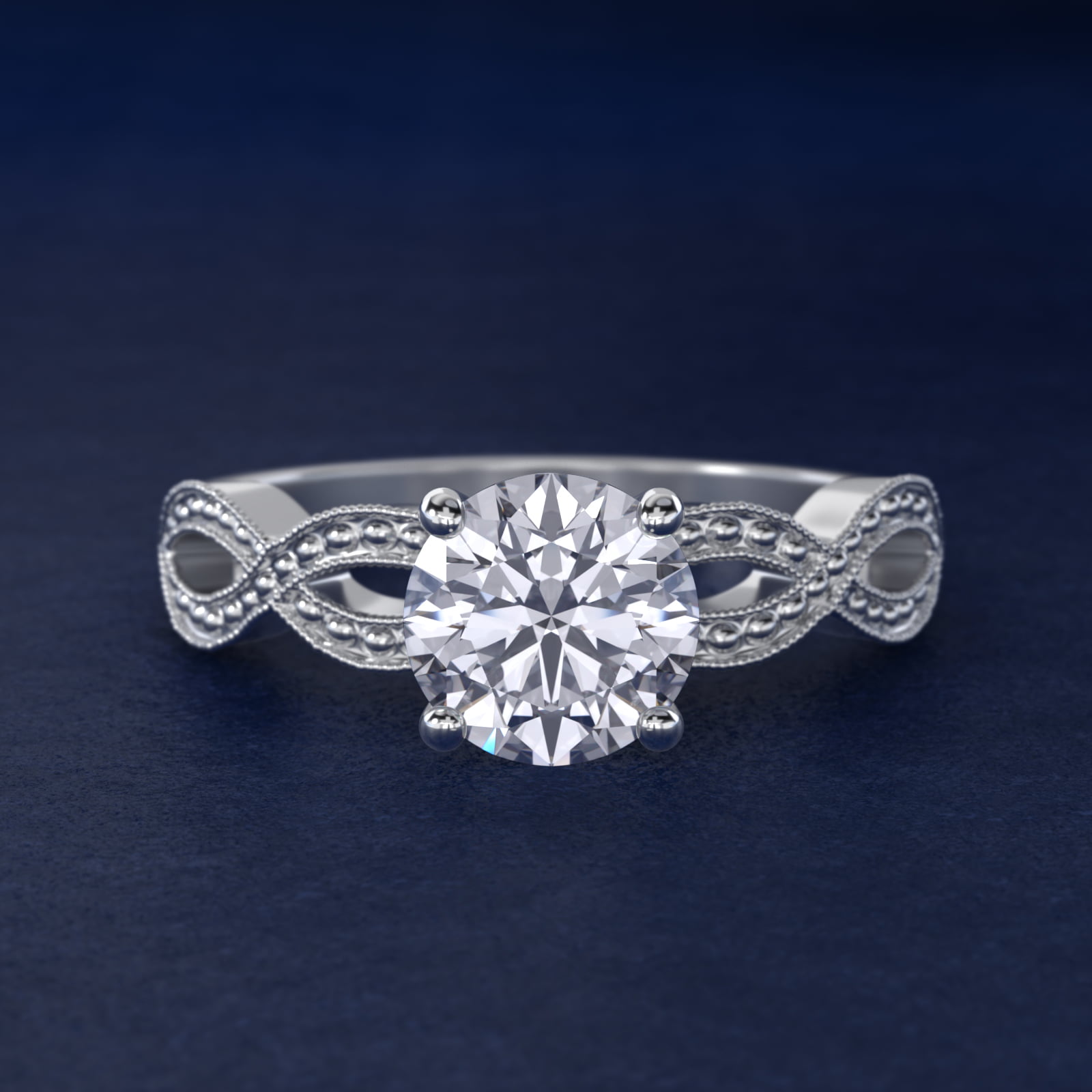 Infinity Vintage-Style Engagement Ring In 14K White Gold By James Allen