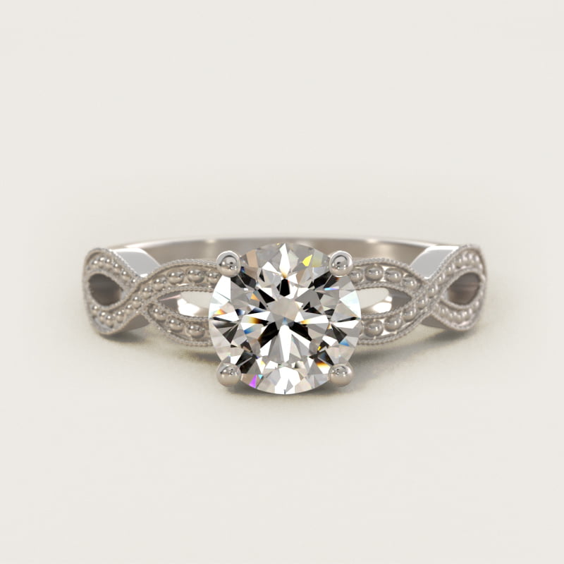 Infinity Vintage-Style Engagement Ring In 14K White Gold By James Allen