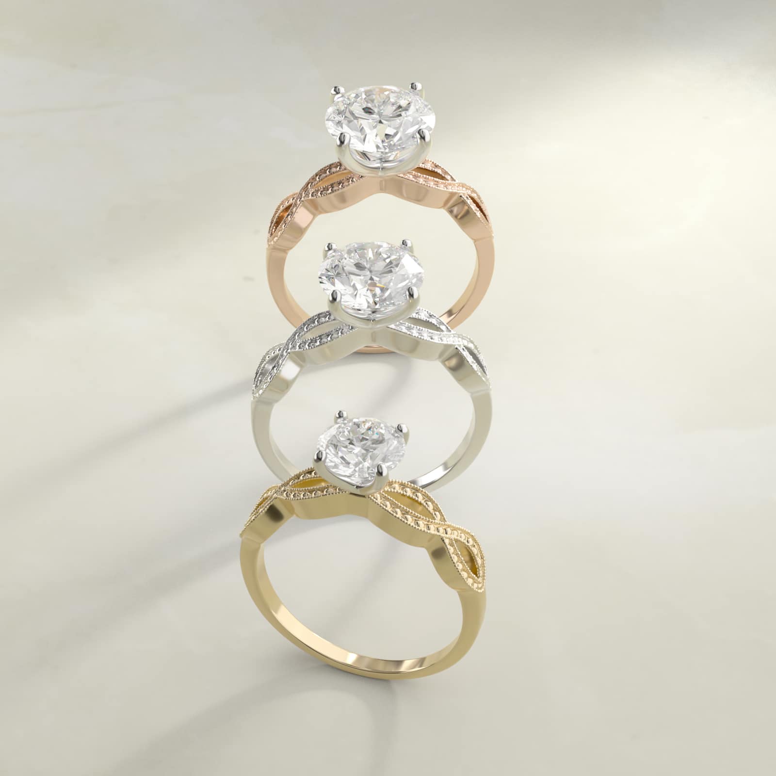 Infinity Vintage-Style Engagement Ring In 18K White Gold By James Allen