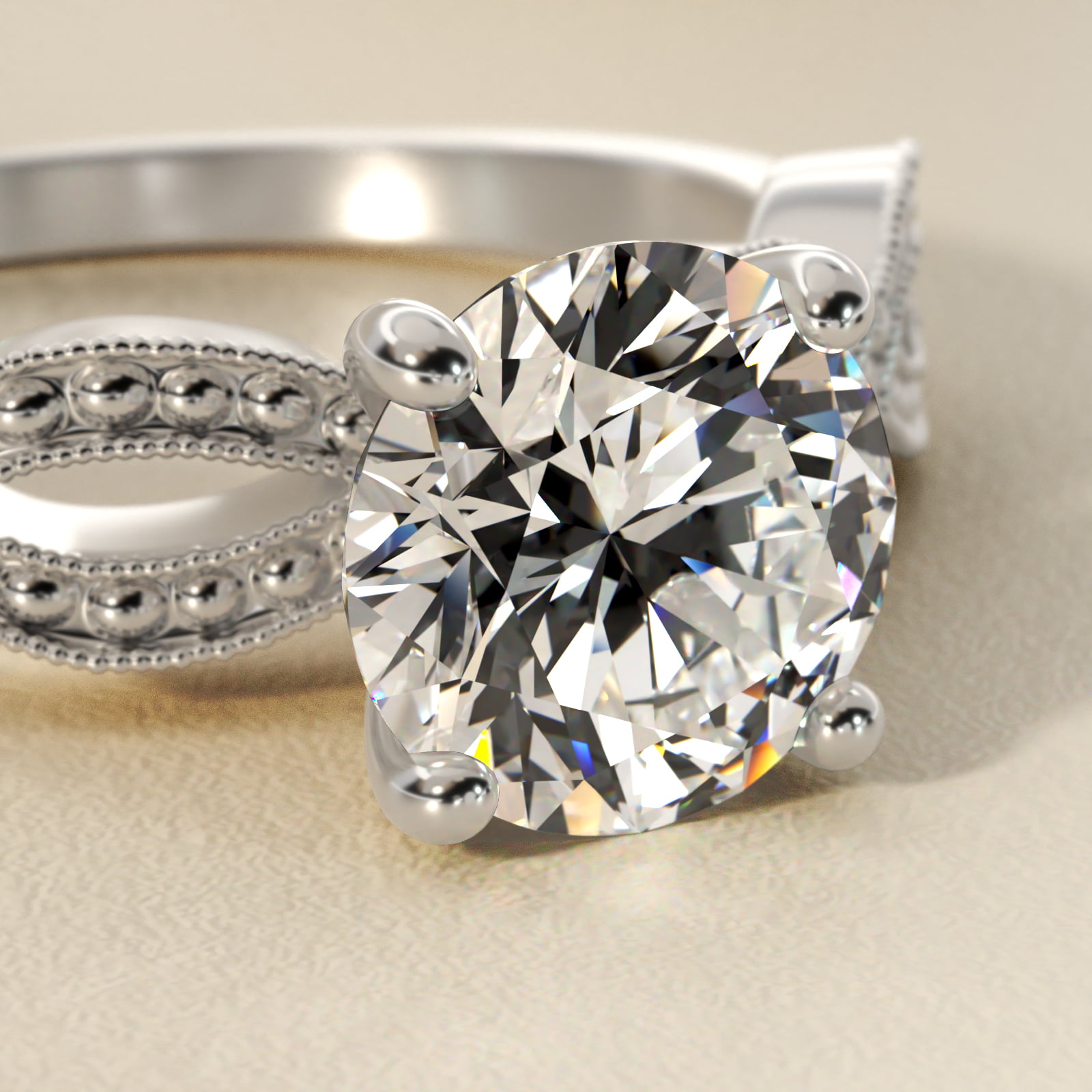 Infinity Vintage-Style Engagement Ring In 18K White Gold By James Allen