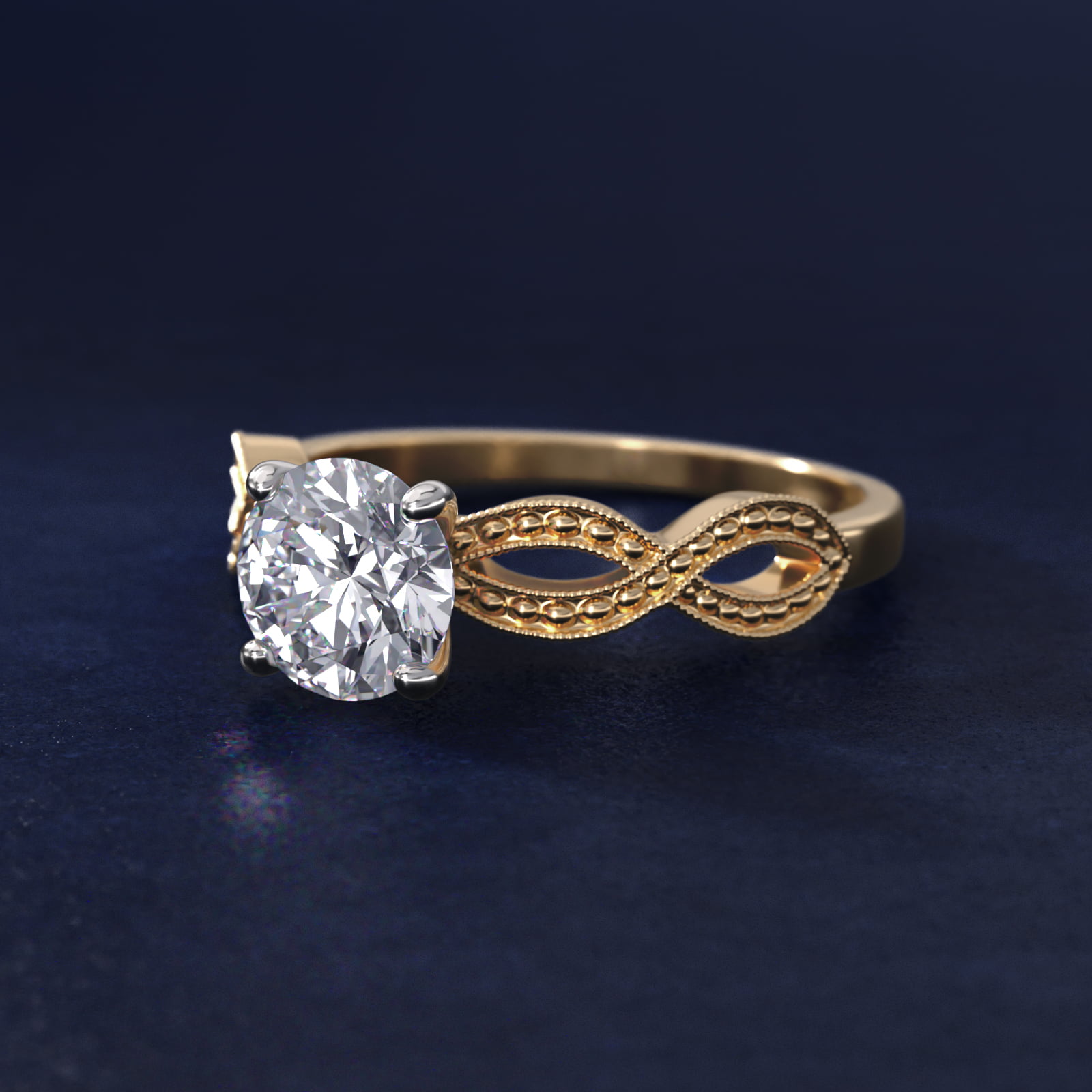 Infinity Vintage-Style Engagement Ring In 18K Yellow Gold By James Allen