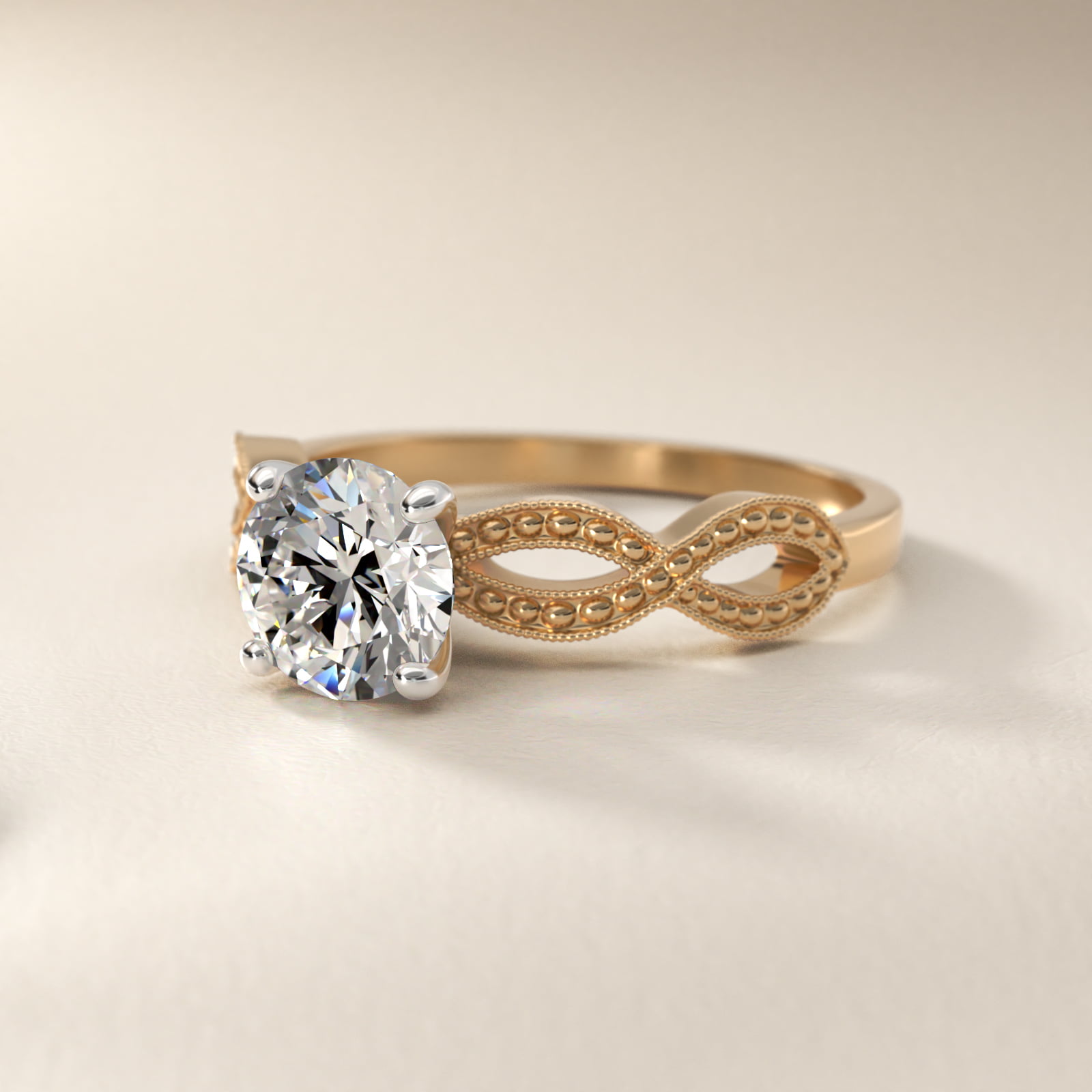 Infinity Vintage-Style Engagement Ring In 14K Yellow Gold By James Allen