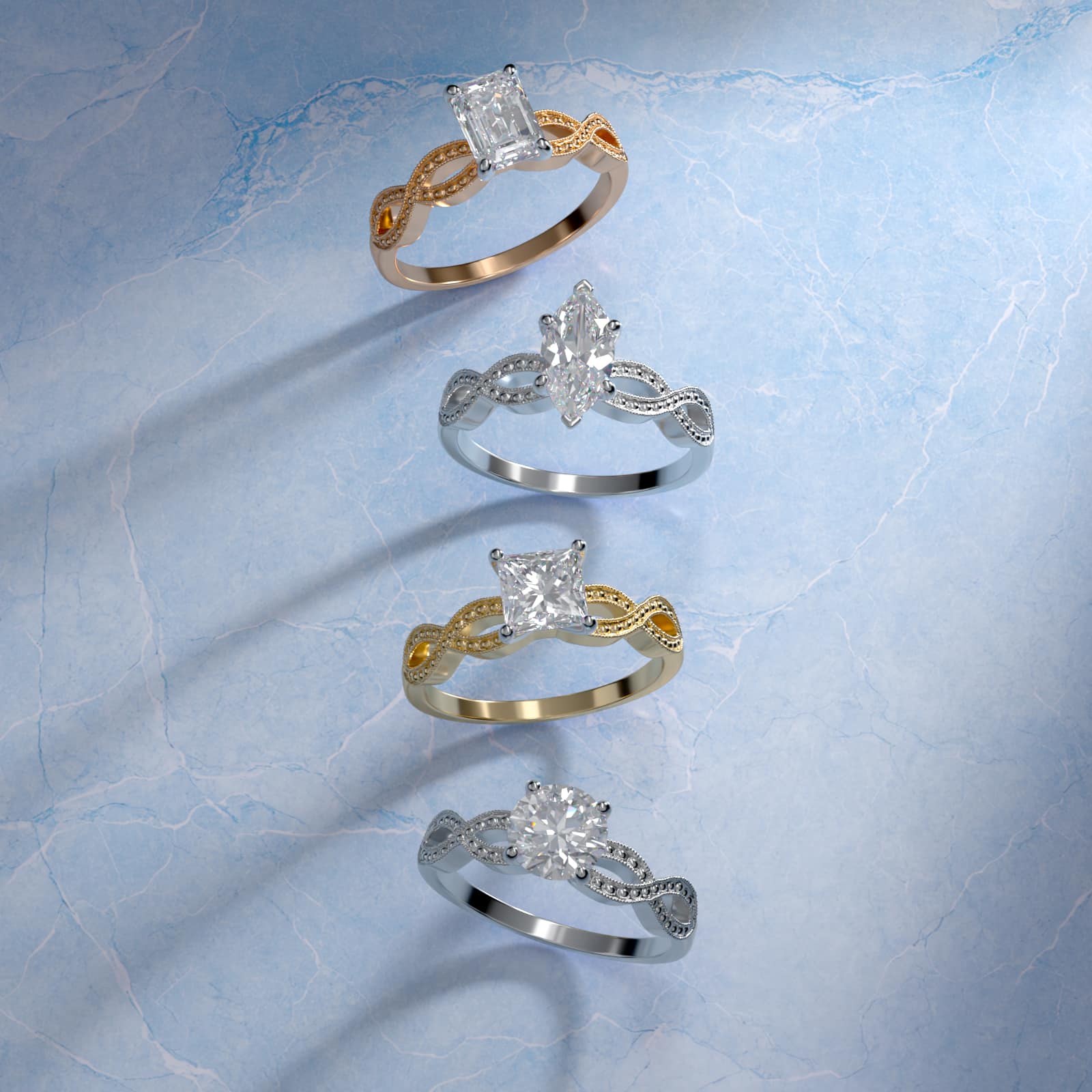 Infinity Vintage-Style Engagement Ring In 18K Yellow Gold By James Allen