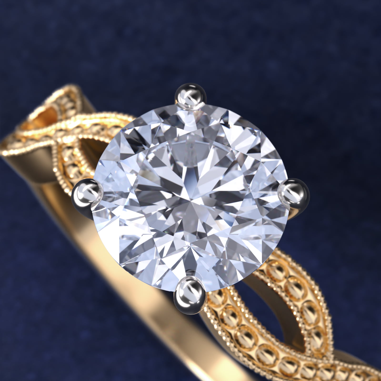 Infinity Vintage-Style Engagement Ring In 18K Yellow Gold By James Allen