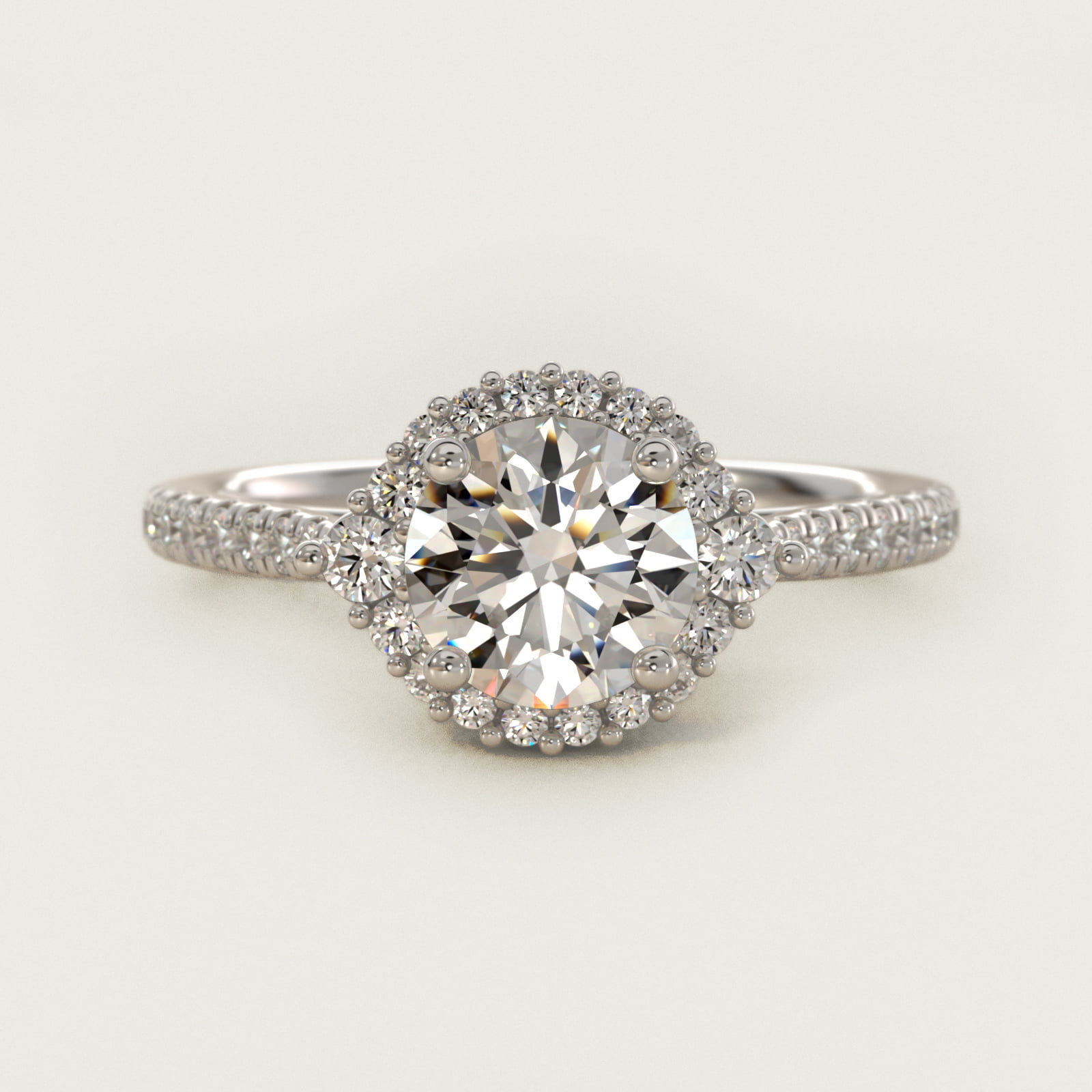 Pavé Diamond Halo Cathedral Engagement Ring In Platinum By James Allen