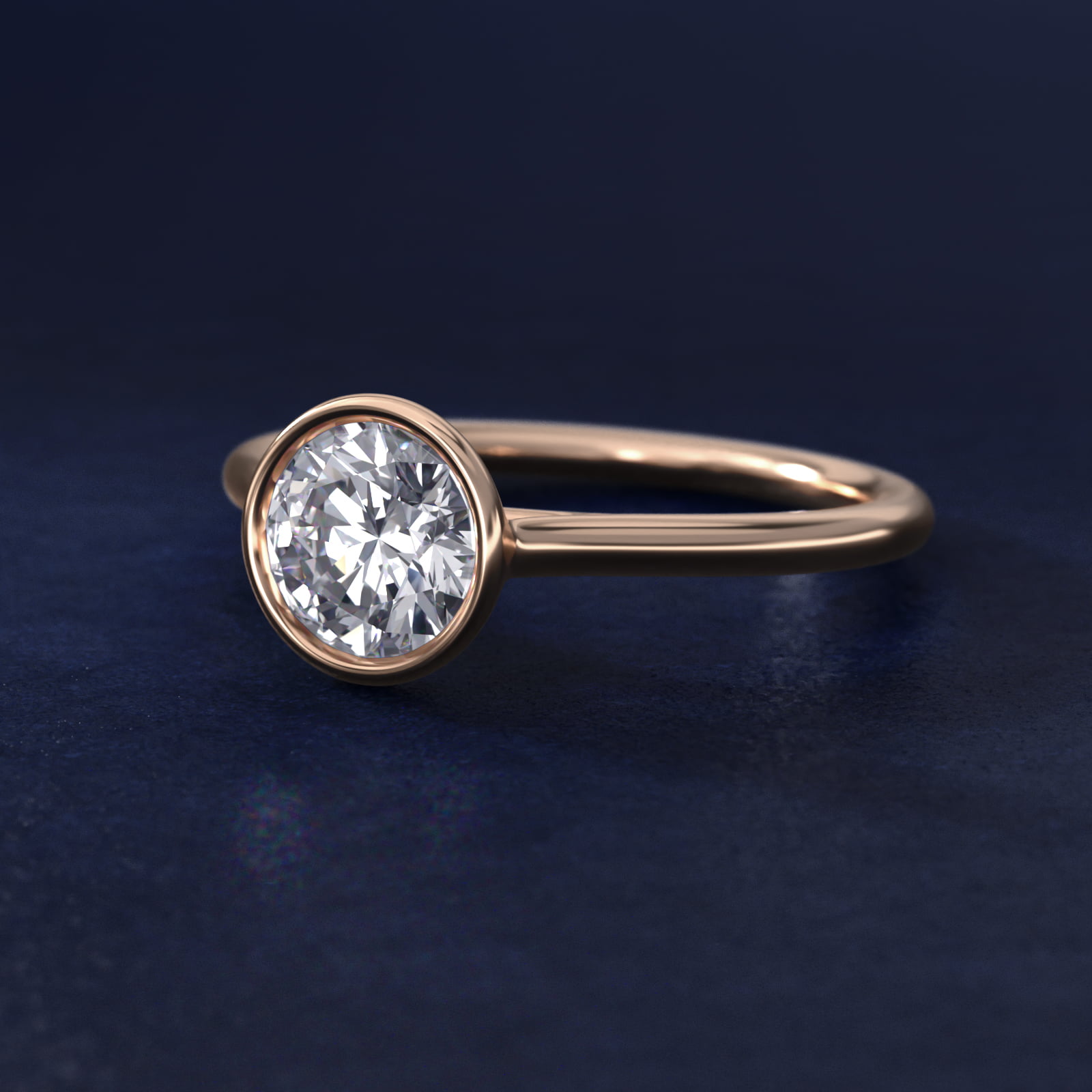 Comfort Fit Bezel Set Solitaire Engagement Ring In 14K Rose Gold By James Allen