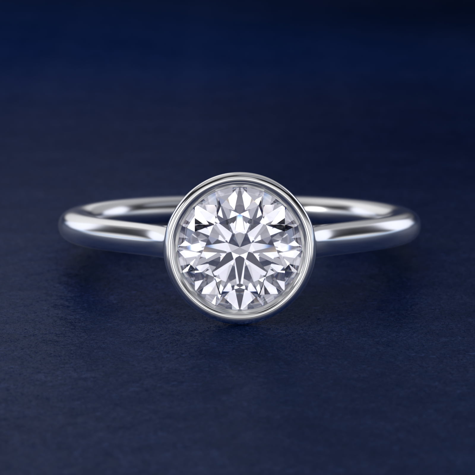 Comfort Fit Bezel Set Solitaire Engagement Ring In 14K White Gold By James Allen