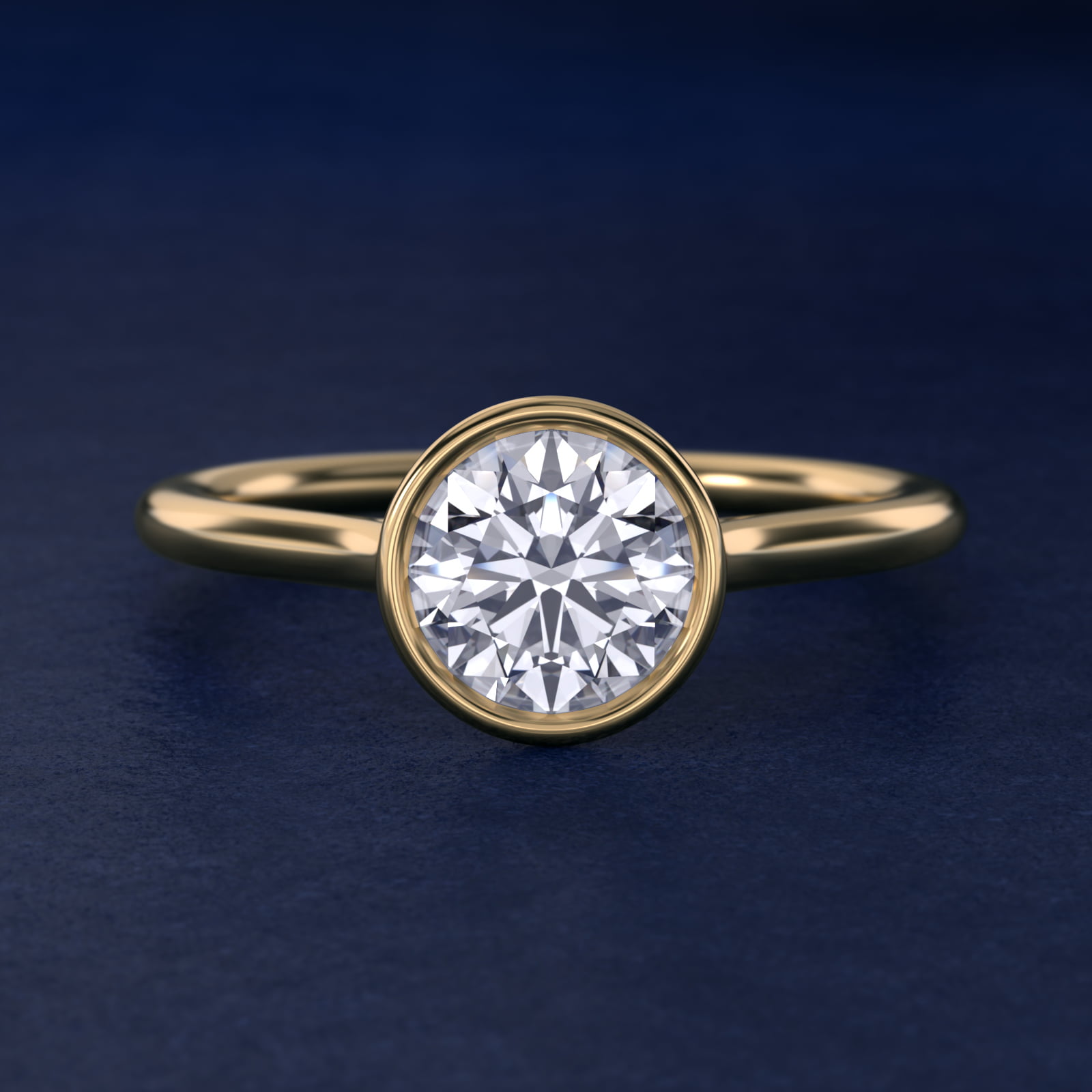 Comfort Fit Bezel Set Solitaire Engagement Ring In 14K Yellow Gold By James Allen