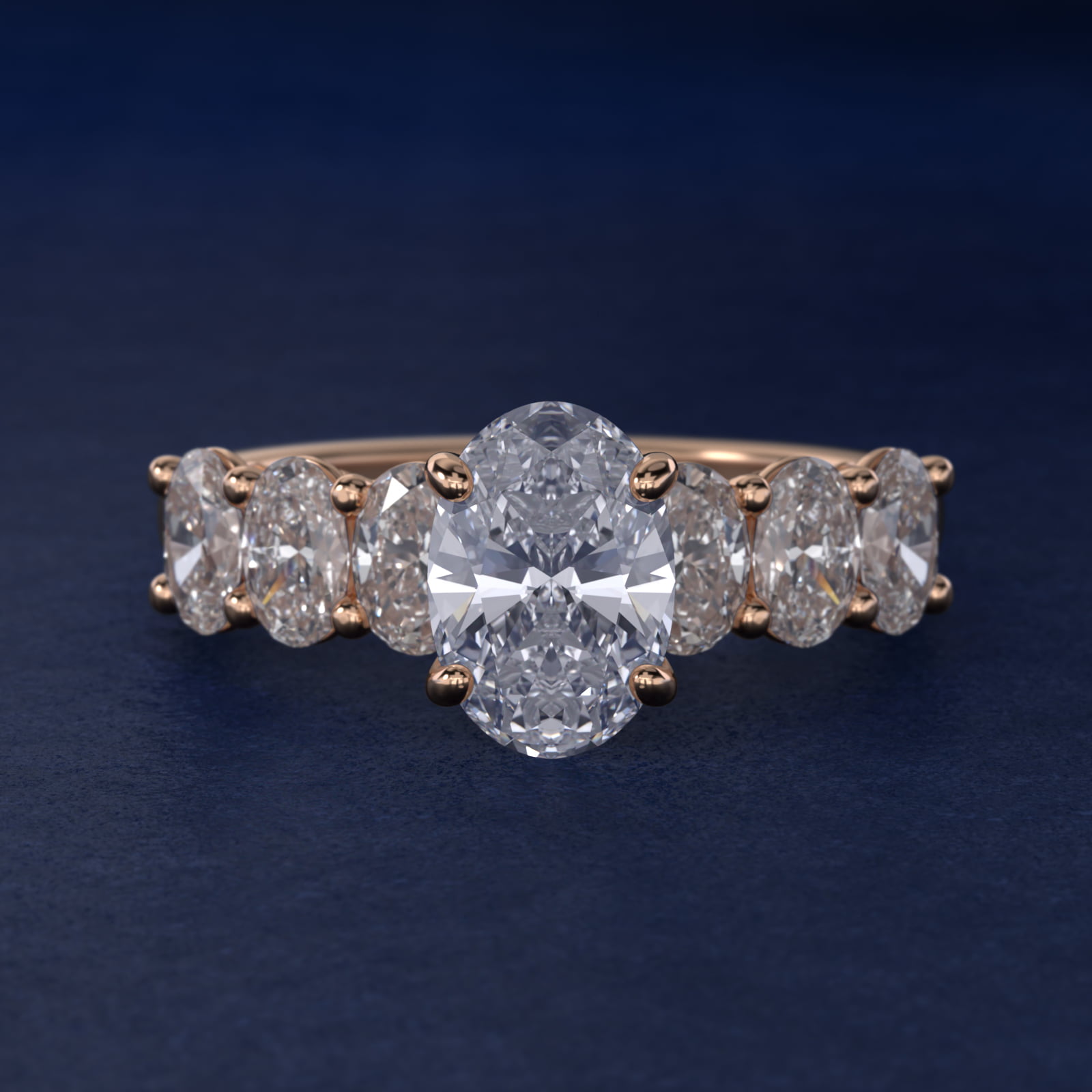 Oval Cut Side Stone Diamond Engagement Ring In 14K Rose Gold By James Allen