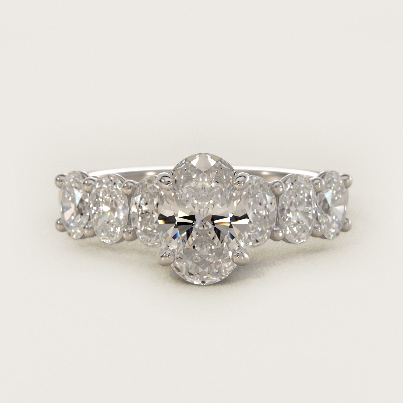 Oval Cut Side Stone Diamond Engagement Ring In Platinum By James Allen