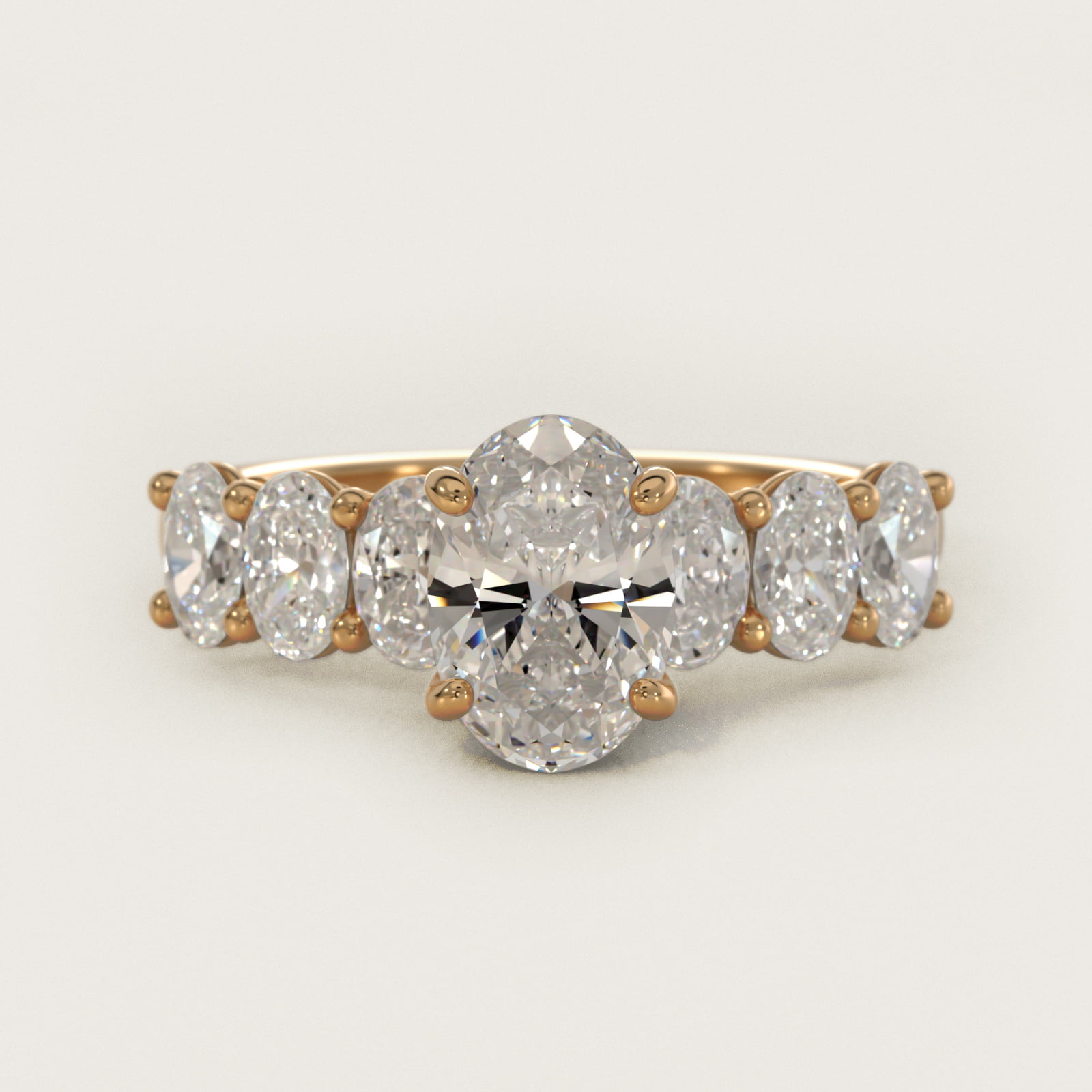 Oval Cut Side Stone Diamond Engagement Ring In 14K Yellow Gold By James Allen