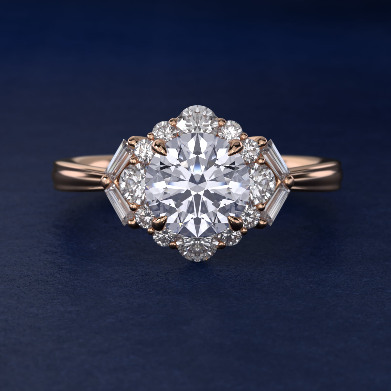 Glamour Halo Vintage-Style Engagement Ring In 14K Rose Gold By James Allen