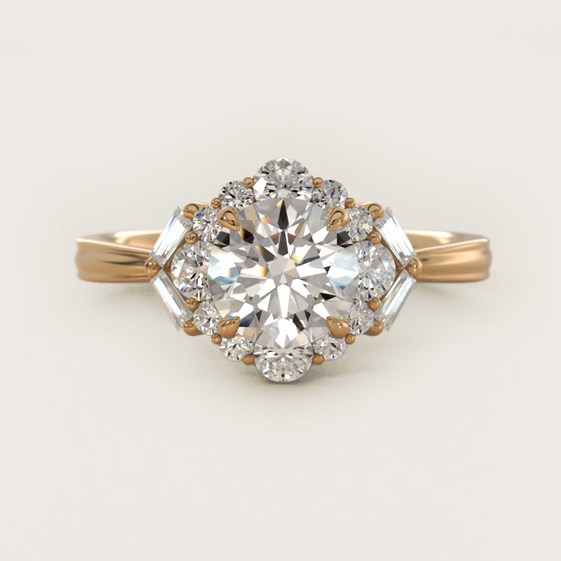 Glamour Halo Vintage-Style Engagement Ring In 14K Yellow Gold By James Allen