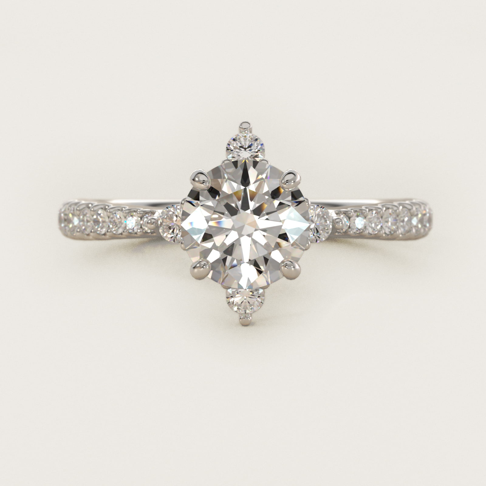 Compass Point Diamond Accent Engagement Ring In Platinum By James Allen